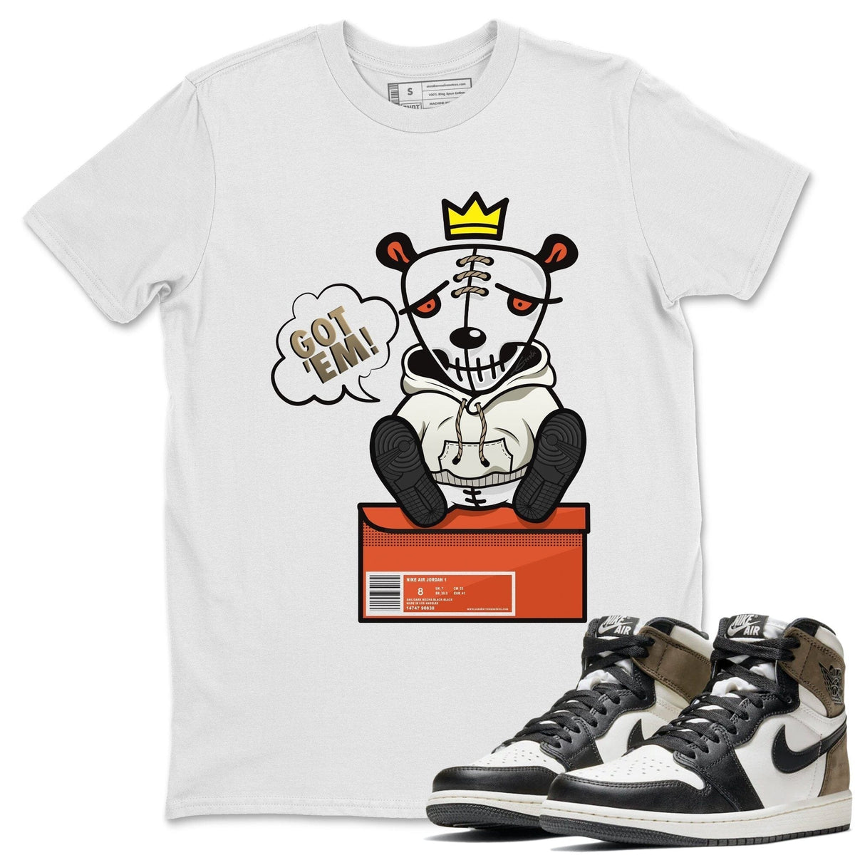 Jordan 1 Dark Mocha Sneaker Matching T-Shirt Got Em Sneaker Tees Jordan 1 Dark Mocha Sneaker Release Tees Crew Neck Tees