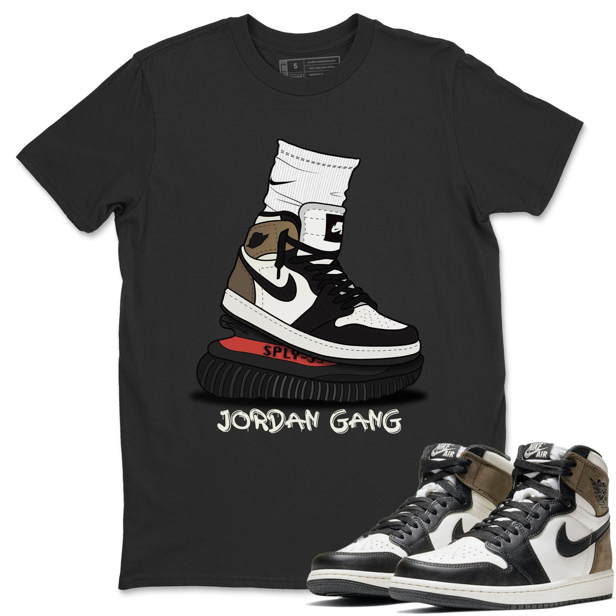 Jordan 1 Dark Mocha Sneaker Matching T-Shirt Jordan Gang Sneaker Tees Jordan 1 Dark Mocha Sneaker Release Tees Crew Neck Tees