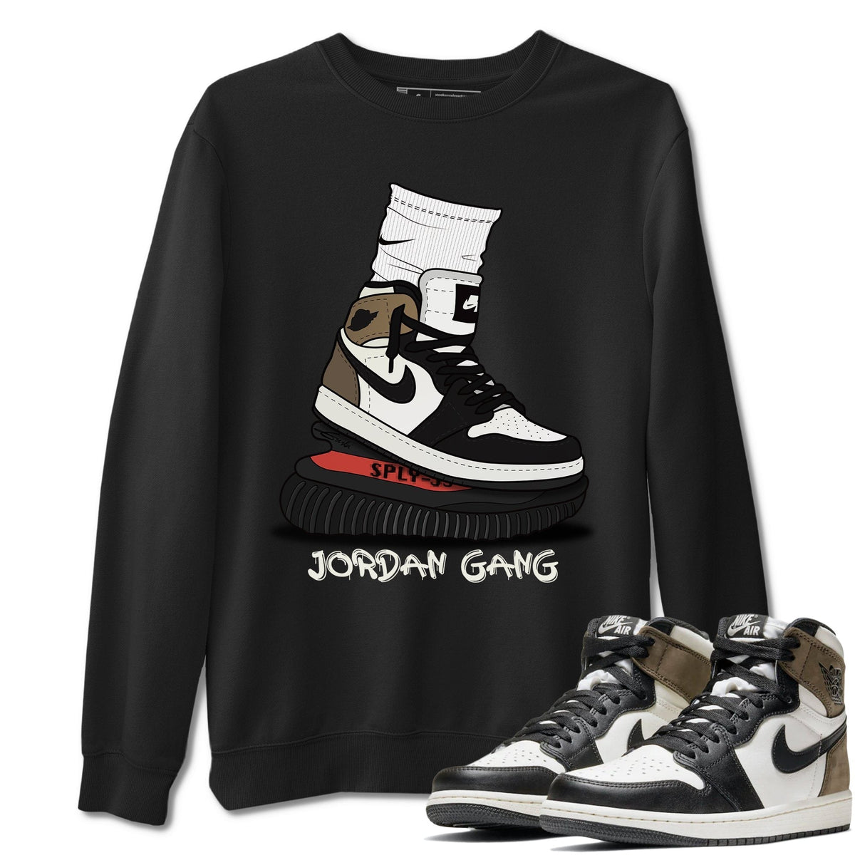 Jordan 1 Dark Mocha Sneaker Matching T-Shirt Jordan Gang Sneaker Tees Jordan 1 Dark Mocha Sneaker Release Tees Crew Neck Tees