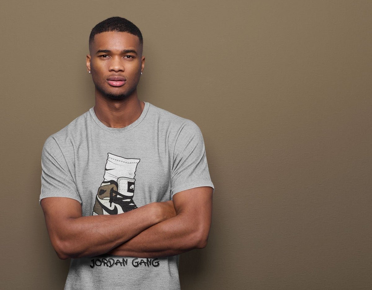 Jordan 1 Dark Mocha Sneaker Matching T-Shirt Jordan Gang Sneaker Tees Jordan 1 Dark Mocha Sneaker Release Tees Crew Neck Tees