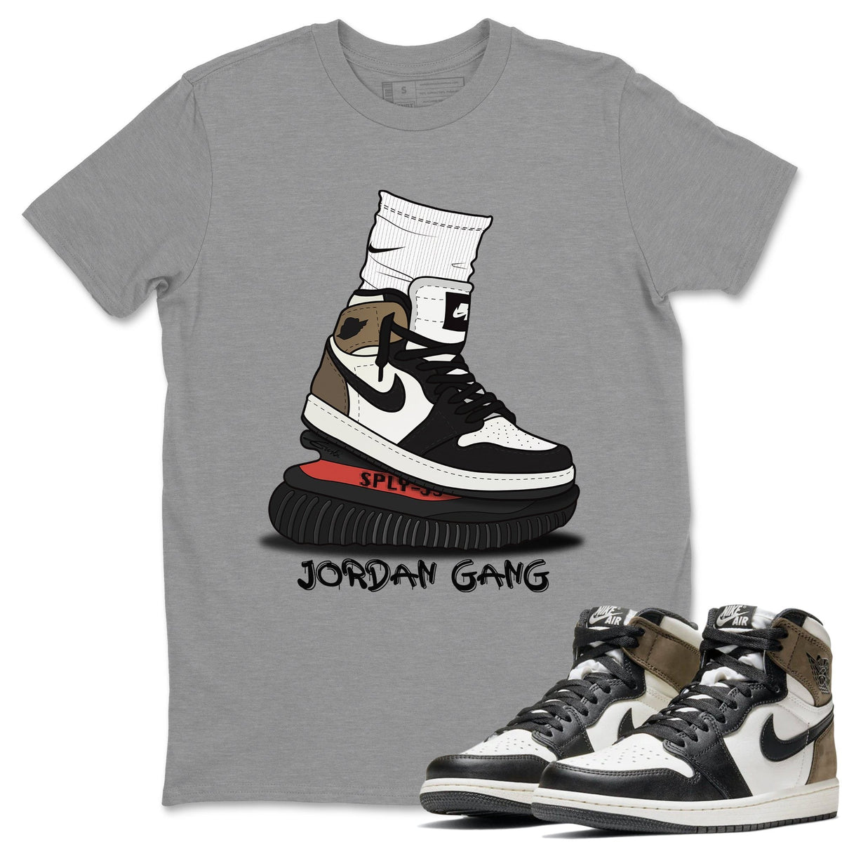 Jordan 1 Dark Mocha Sneaker Matching T-Shirt Jordan Gang Sneaker Tees Jordan 1 Dark Mocha Sneaker Release Tees Crew Neck Tees