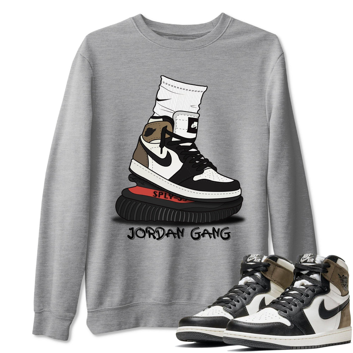 Jordan 1 Dark Mocha Sneaker Matching T-Shirt Jordan Gang Sneaker Tees Jordan 1 Dark Mocha Sneaker Release Tees Crew Neck Tees