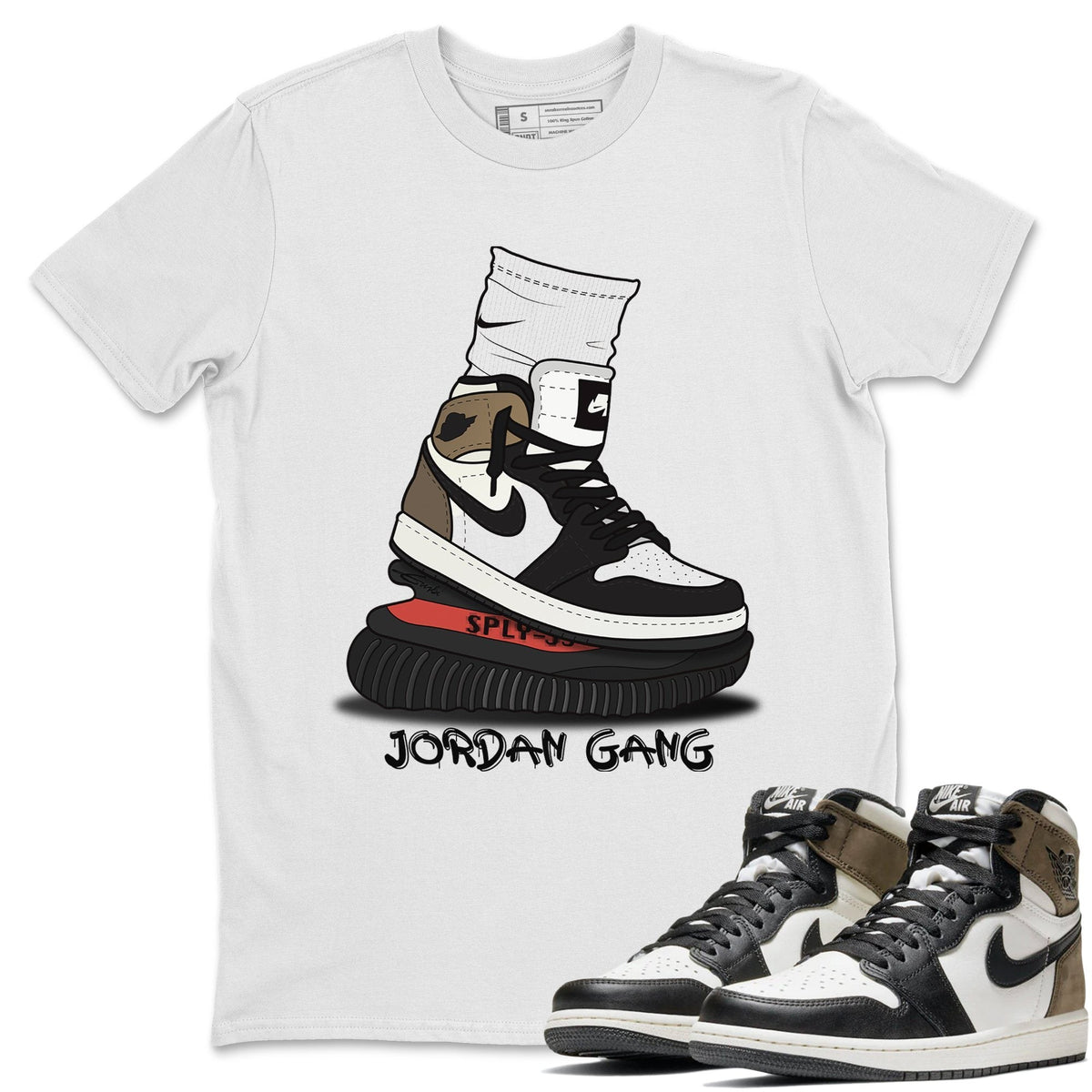 Jordan 1 Dark Mocha Sneaker Matching T-Shirt Jordan Gang Sneaker Tees Jordan 1 Dark Mocha Sneaker Release Tees Crew Neck Tees