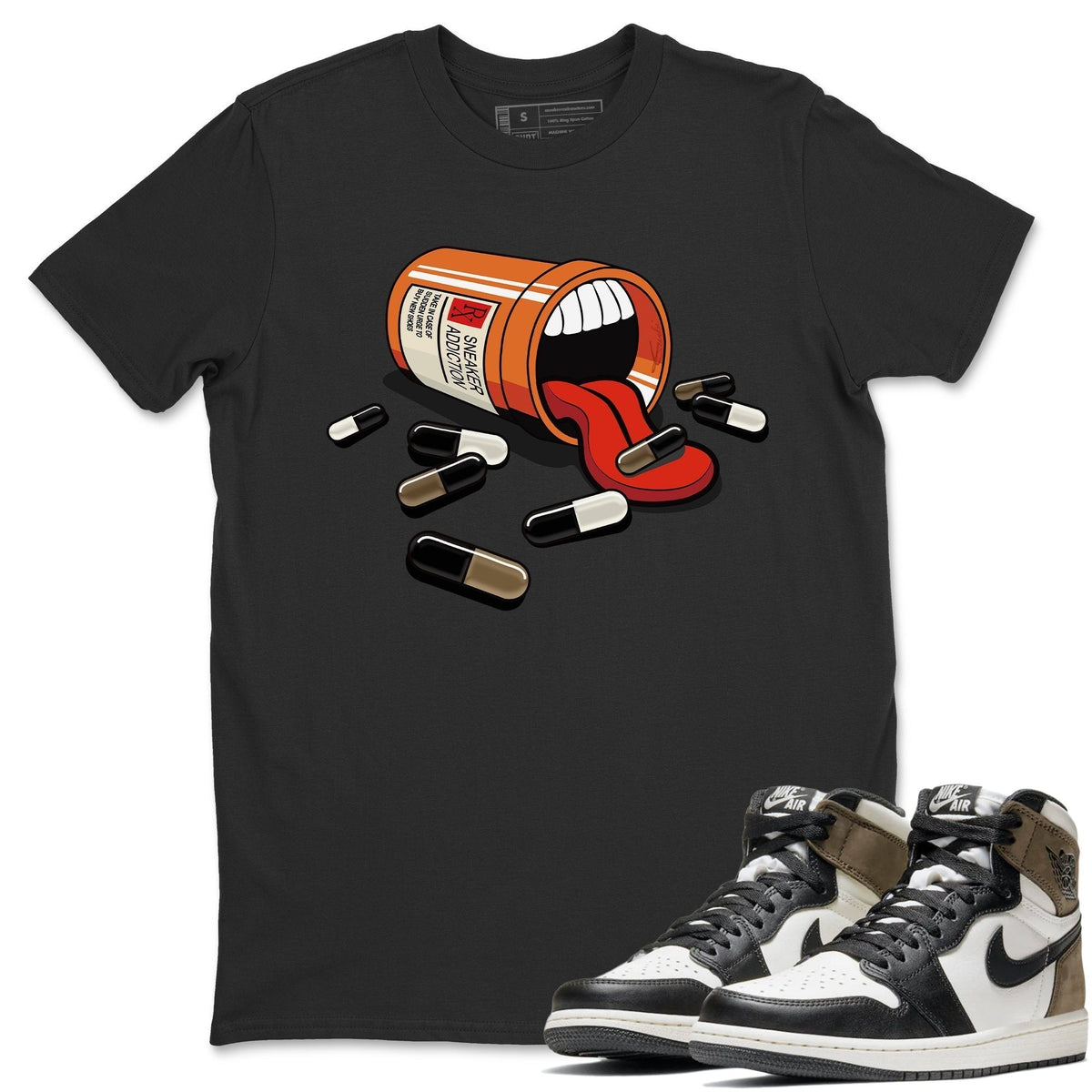 Jordan 1 Dark Mocha Sneaker Matching T-Shirt Sneaker Addiction Sneaker Tees Jordan 1 Dark Mocha Sneaker Release Tees Crew Neck Tees