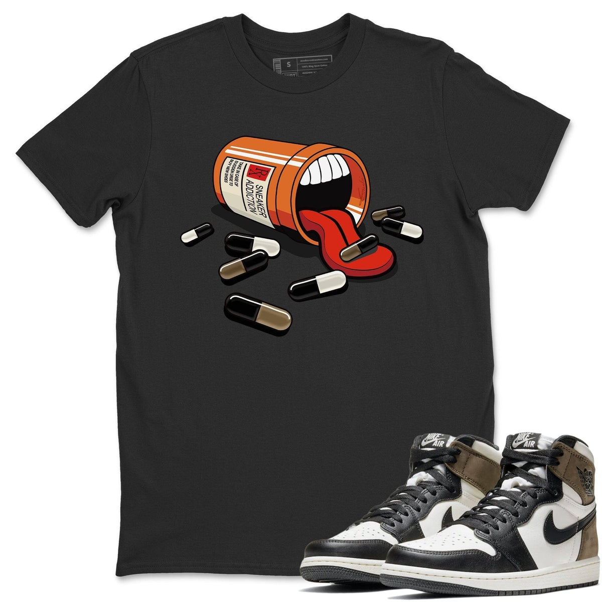 Jordan 1 Dark Mocha Sneaker Matching T-Shirt Sneaker Addiction Sneaker Tees Jordan 1 Dark Mocha Sneaker Release Tees Crew Neck Tees