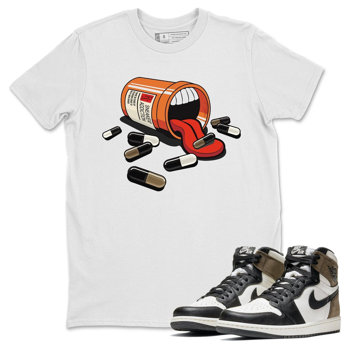 Jordan 1 Dark Mocha Sneaker Matching T-Shirt Sneaker Addiction Sneaker Tees Jordan 1 Dark Mocha Sneaker Release Tees Crew Neck Tees