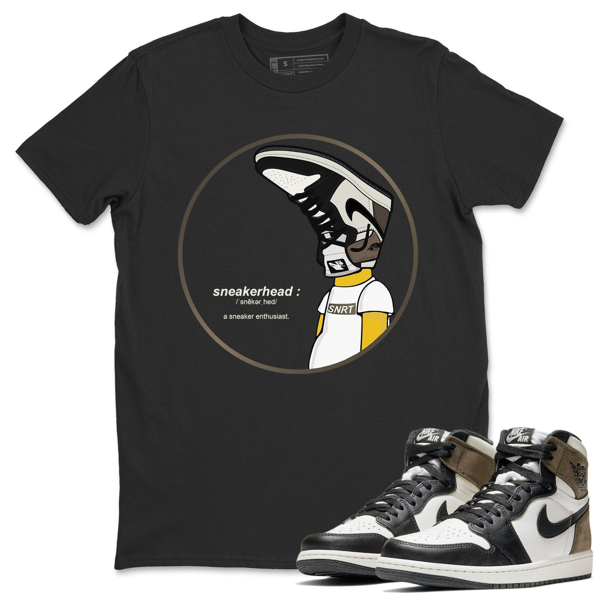 Jordan 1 Dark Mocha Sneaker Matching T-Shirt Sneakerhead Sneaker Tees Jordan 1 Dark Mocha Sneaker Release Tees Crew Neck Tees