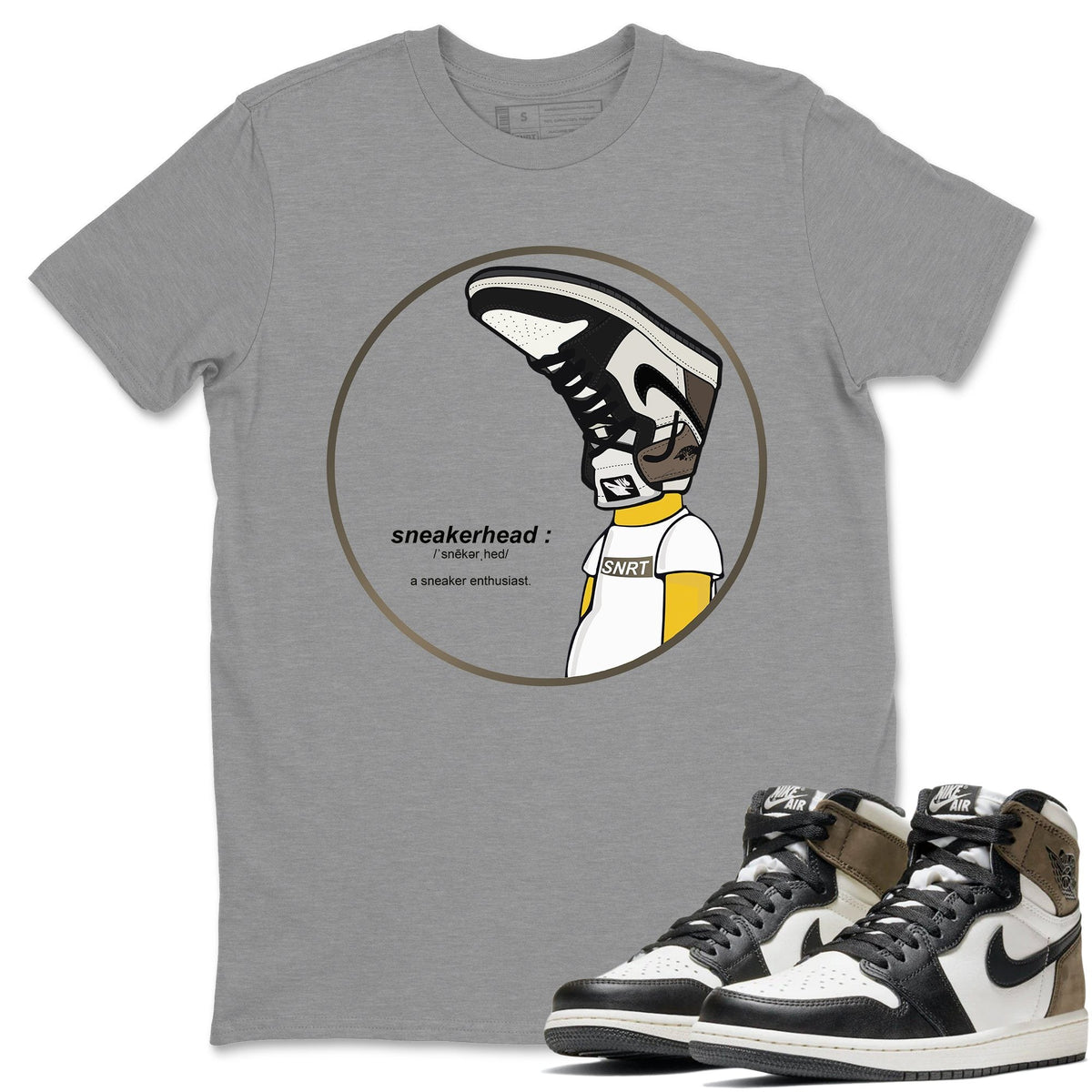Jordan 1 Dark Mocha Sneaker Matching T-Shirt Sneakerhead Sneaker Tees Jordan 1 Dark Mocha Sneaker Release Tees Crew Neck Tees