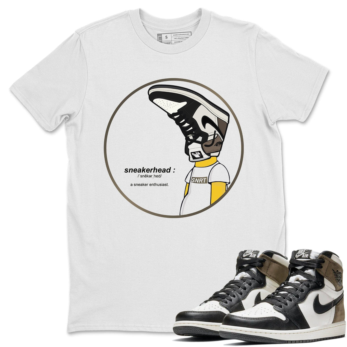 Jordan 1 Dark Mocha Sneaker Matching T-Shirt Sneakerhead Sneaker Tees Jordan 1 Dark Mocha Sneaker Release Tees Crew Neck Tees