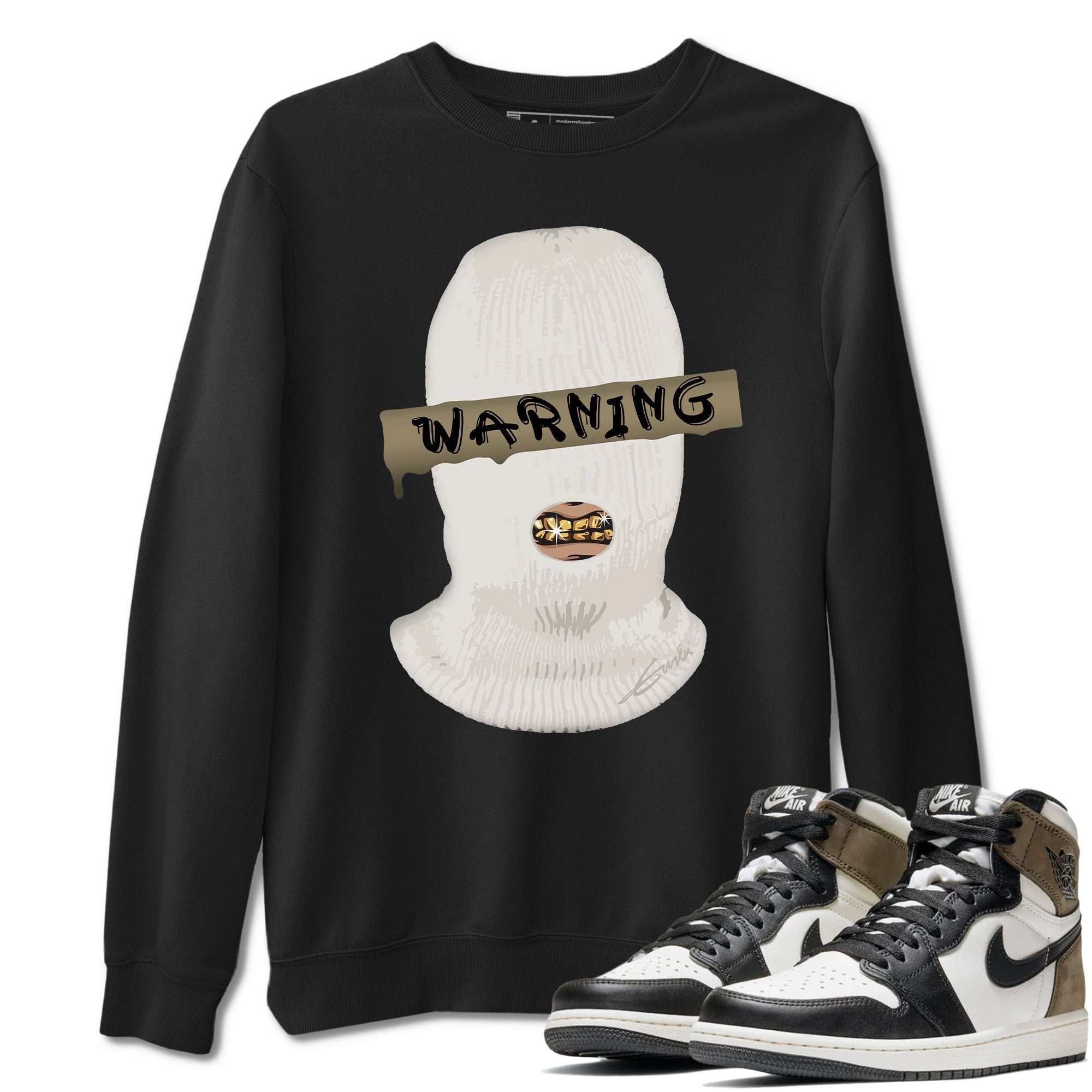 Jordan 1 Dark Mocha Sneaker Matching T-Shirt Warning Sneaker Tees Jordan 1 Dark Mocha Sneaker Release Tees Crew Neck Tees