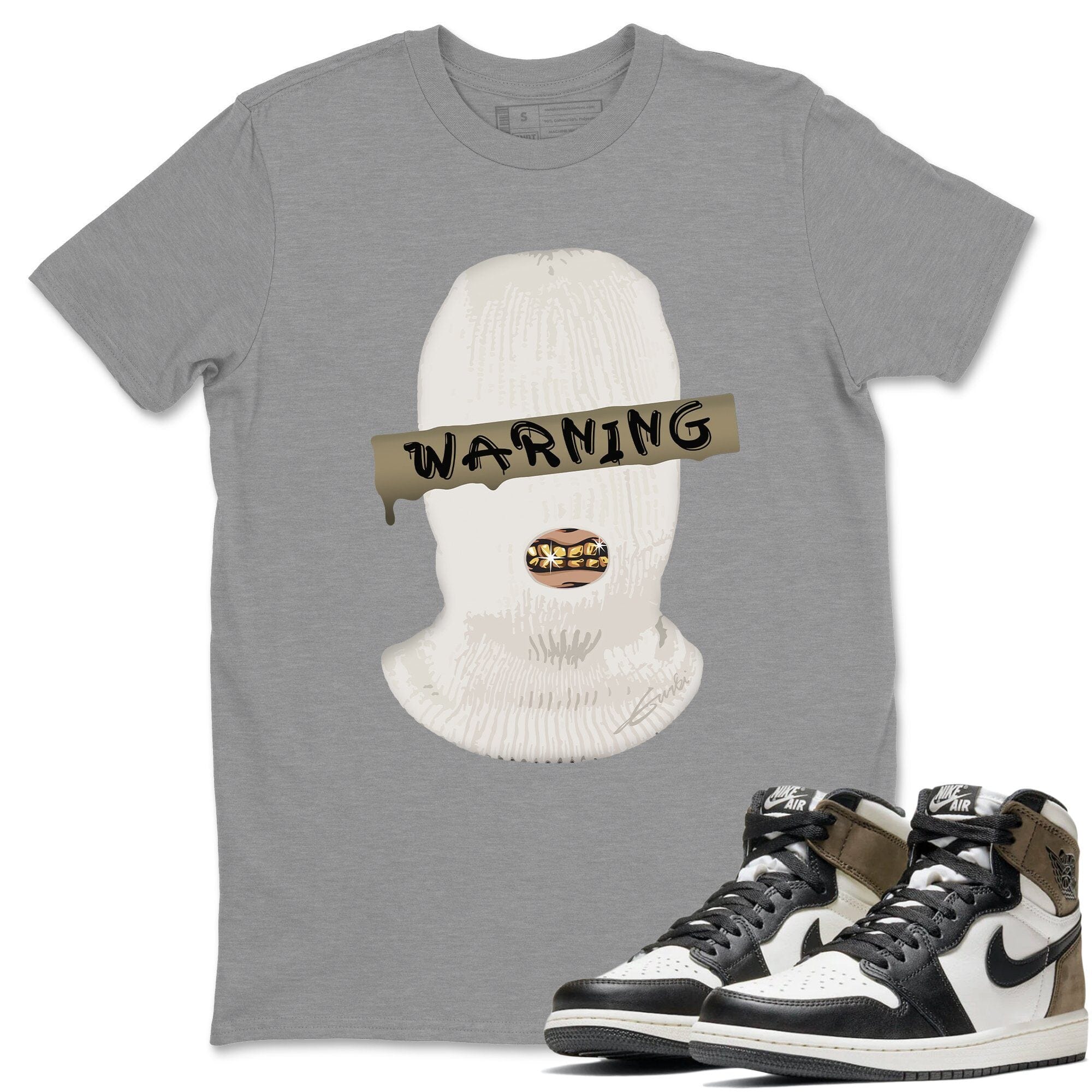 Jordan 1 Dark Mocha Sneaker Matching T-Shirt Warning Sneaker Tees Jordan 1 Dark Mocha Sneaker Release Tees Crew Neck Tees