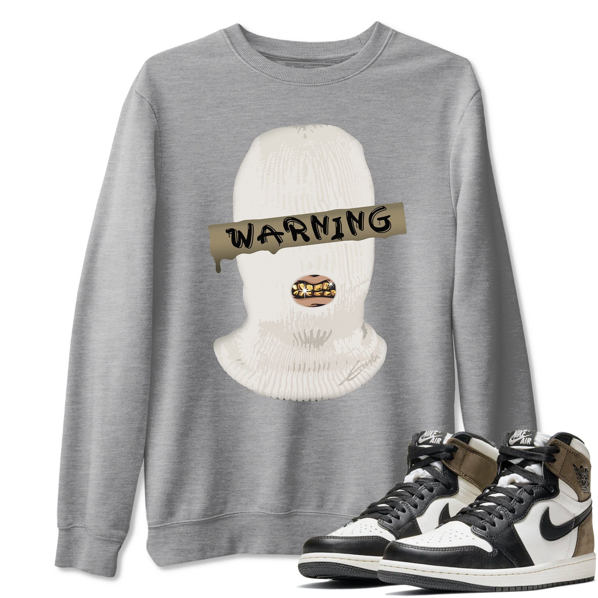 Jordan 1 Dark Mocha Sneaker Matching T-Shirt Warning Sneaker Tees Jordan 1 Dark Mocha Sneaker Release Tees Crew Neck Tees