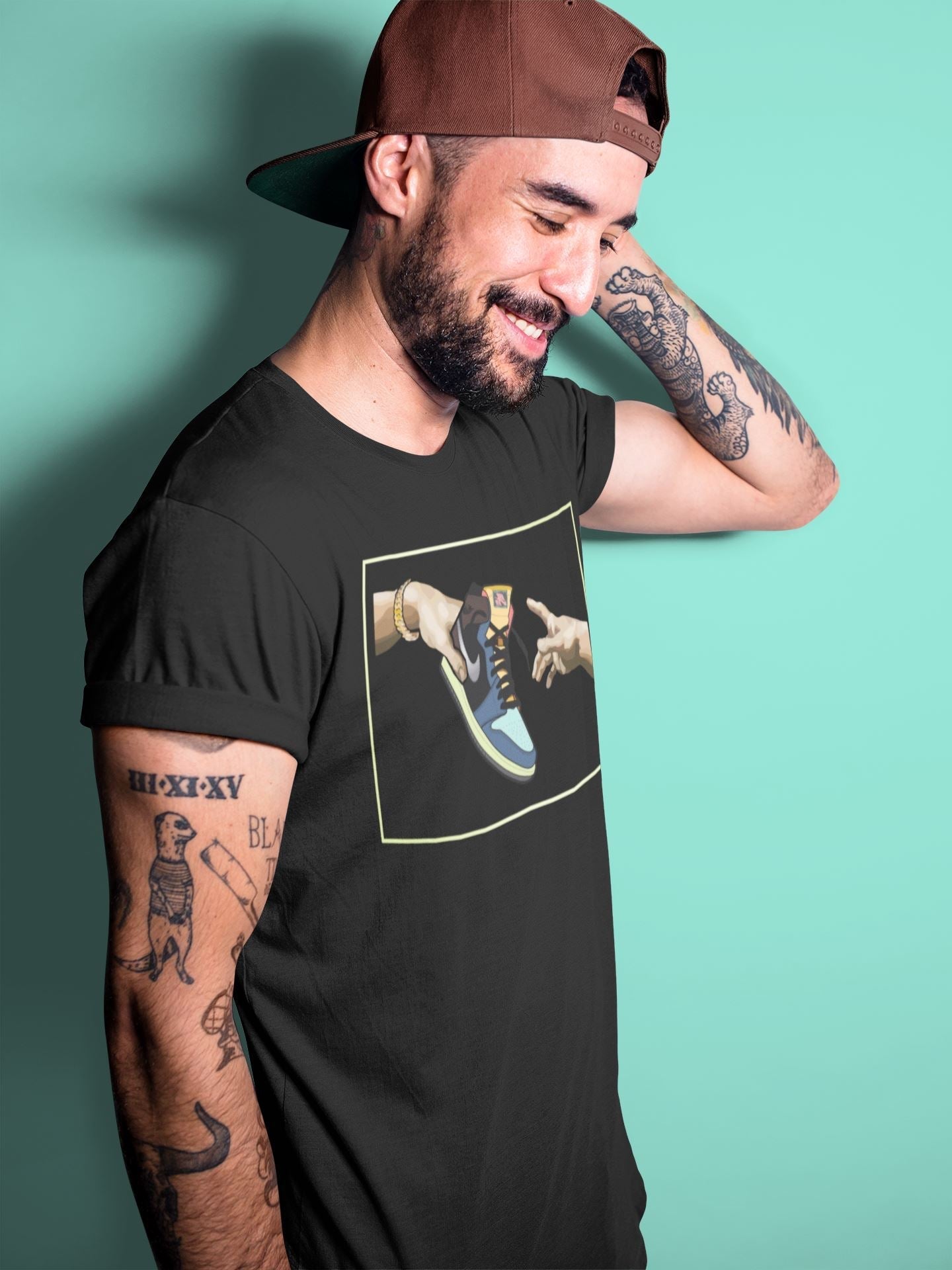 Jordan 1 Bio Hack Sneaker Match Tees Adam's Creation Sneaker Tees Jordan 1 Bio Hack Jordan to match sneaker T-Shirt Crew Neck Shirts