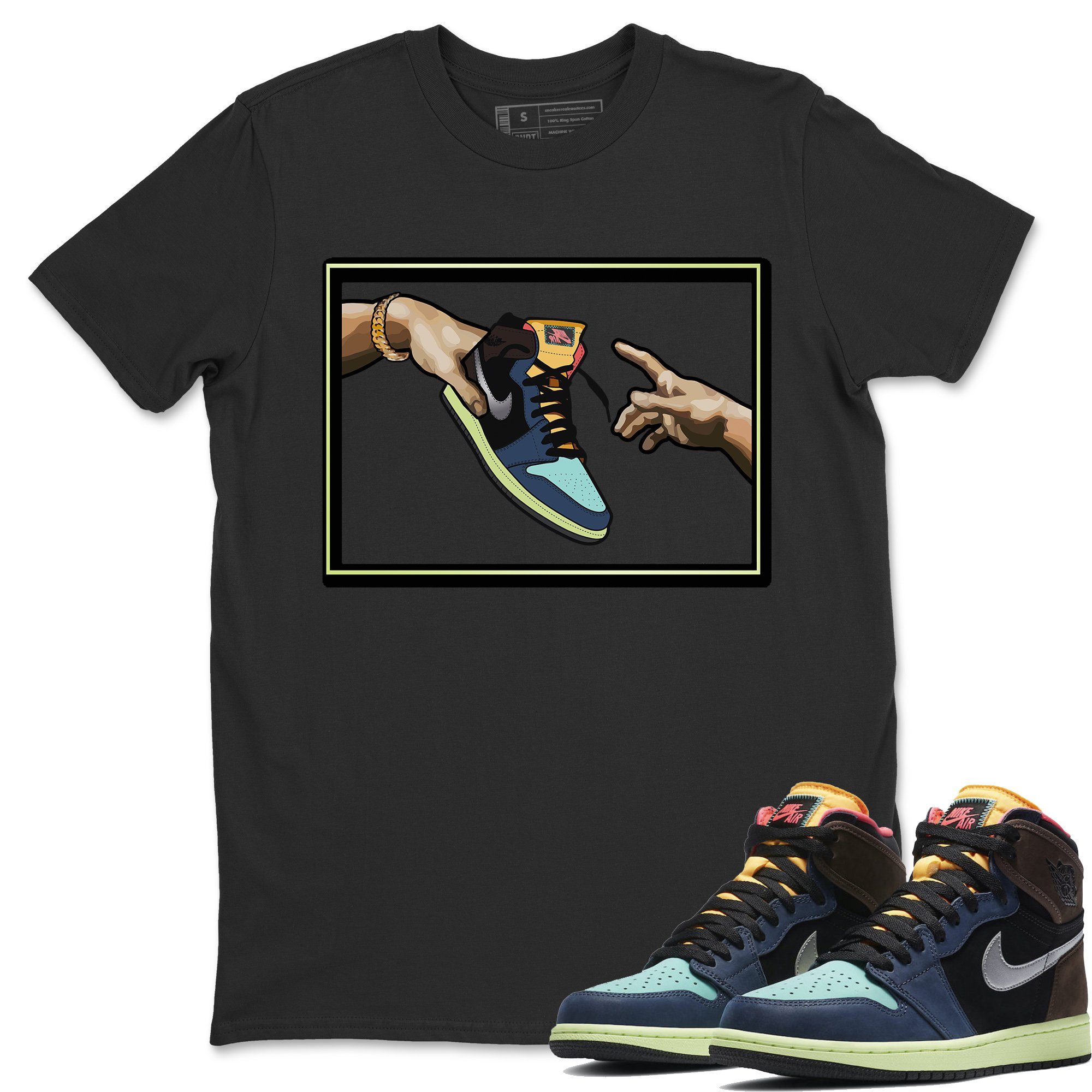 Jordan 1 Bio Hack Sneaker Match Tees Adam's Creation Sneaker Tees Jordan 1 Bio Hack Jordan to match sneaker T-Shirt Crew Neck Shirts