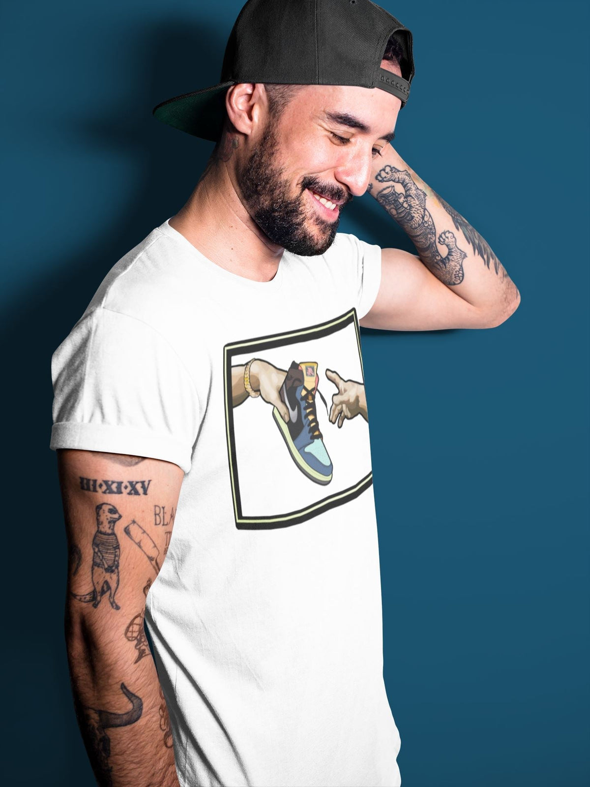 Jordan 1 Bio Hack Sneaker Match Tees Adam's Creation Sneaker Tees Jordan 1 Bio Hack Jordan to match sneaker T-Shirt Crew Neck Shirts