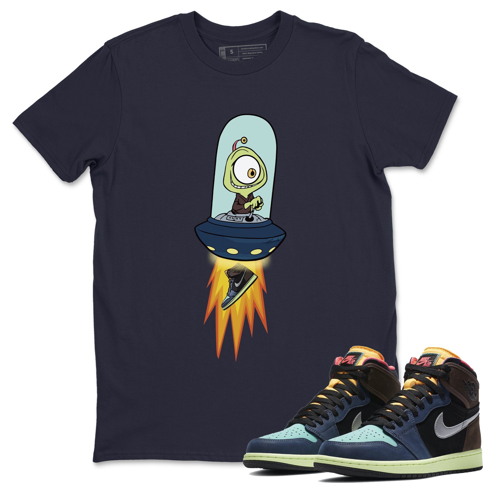 Jordan 1 Bio Hack Sneaker Match Tees Alien Sneaker Tees Jordan 1 Bio Hack Jordan to match sneaker T-Shirt Crew Neck Shirts