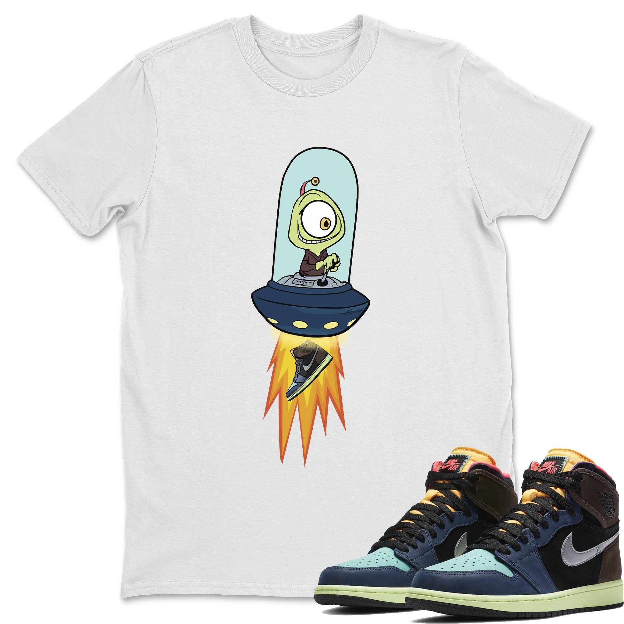 Jordan 1 Bio Hack Sneaker Match Tees Alien Sneaker Tees Jordan 1 Bio Hack Jordan to match sneaker T-Shirt Crew Neck Shirts