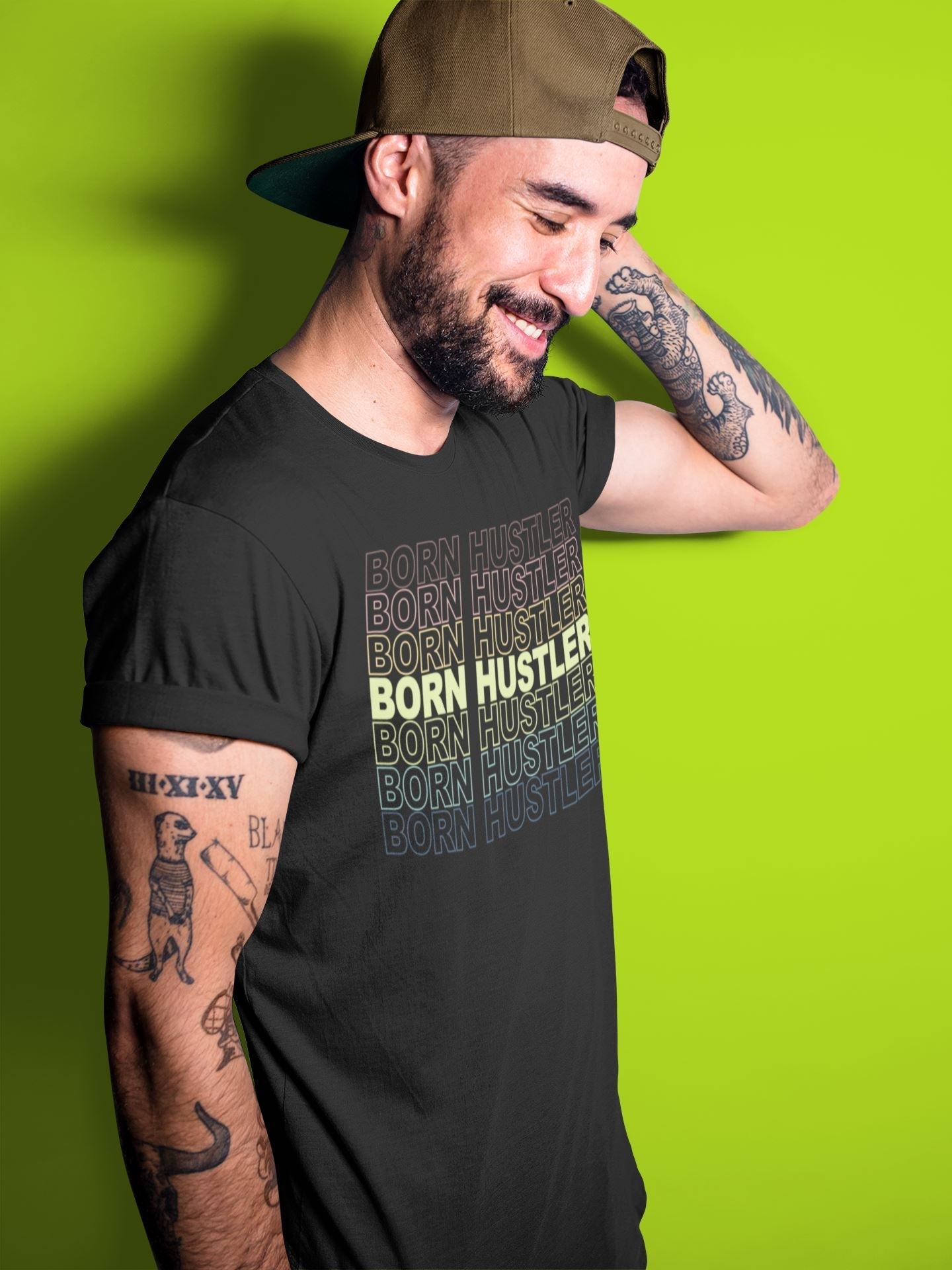 Jordan 1 Bio Hack Sneaker Match Tees Born Hustler Sneaker Tees Jordan 1 Bio Hack Jordan to match sneaker T-Shirt Crew Neck Shirts