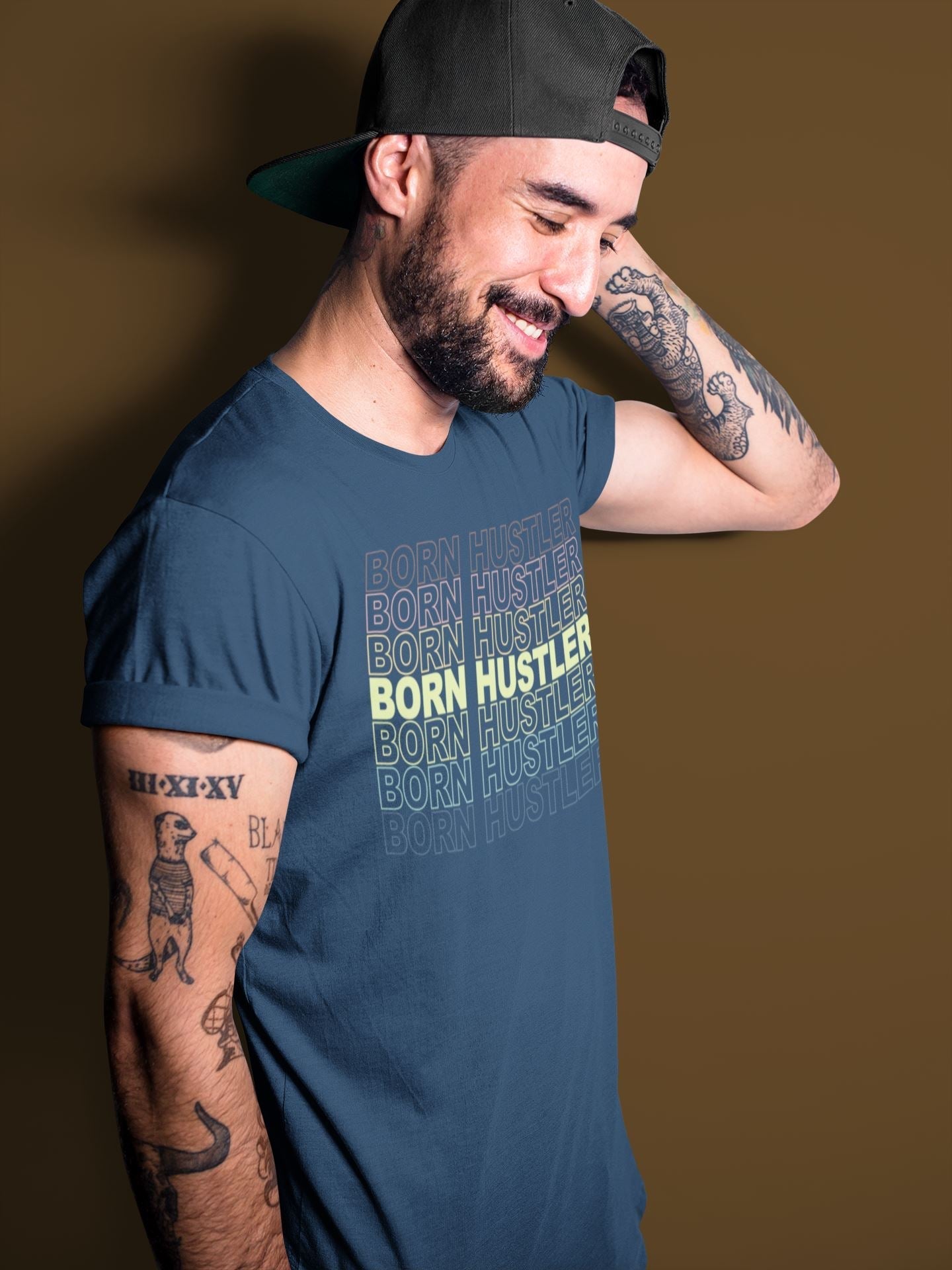 Jordan 1 Bio Hack Sneaker Match Tees Born Hustler Sneaker Tees Jordan 1 Bio Hack Jordan to match sneaker T-Shirt Crew Neck Shirts