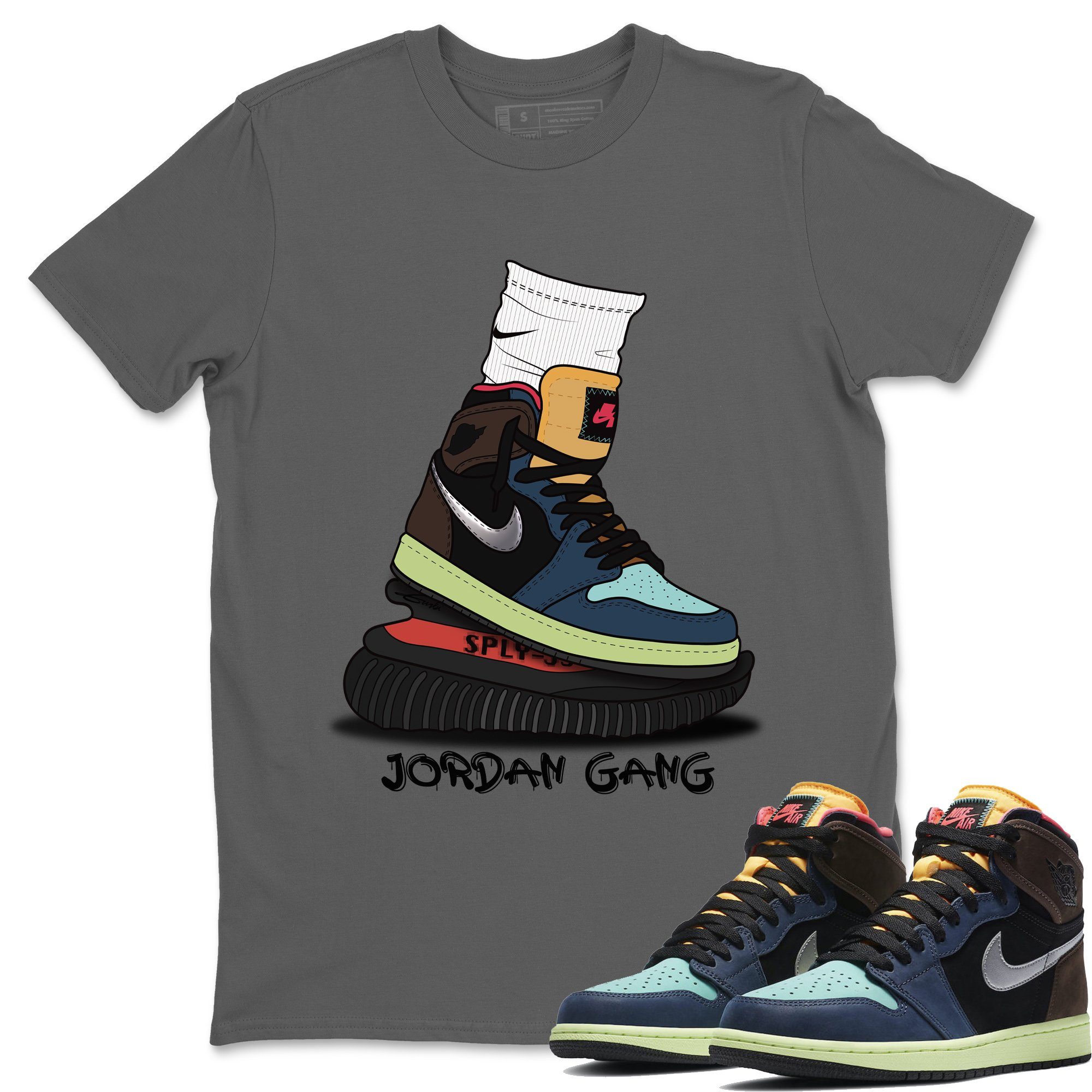 Jordan 1 Bio Hack Sneaker Match Tees Jordan Gang Sneaker Tees Jordan 1 Bio Hack Jordan to match sneaker T-Shirt Crew Neck Shirts
