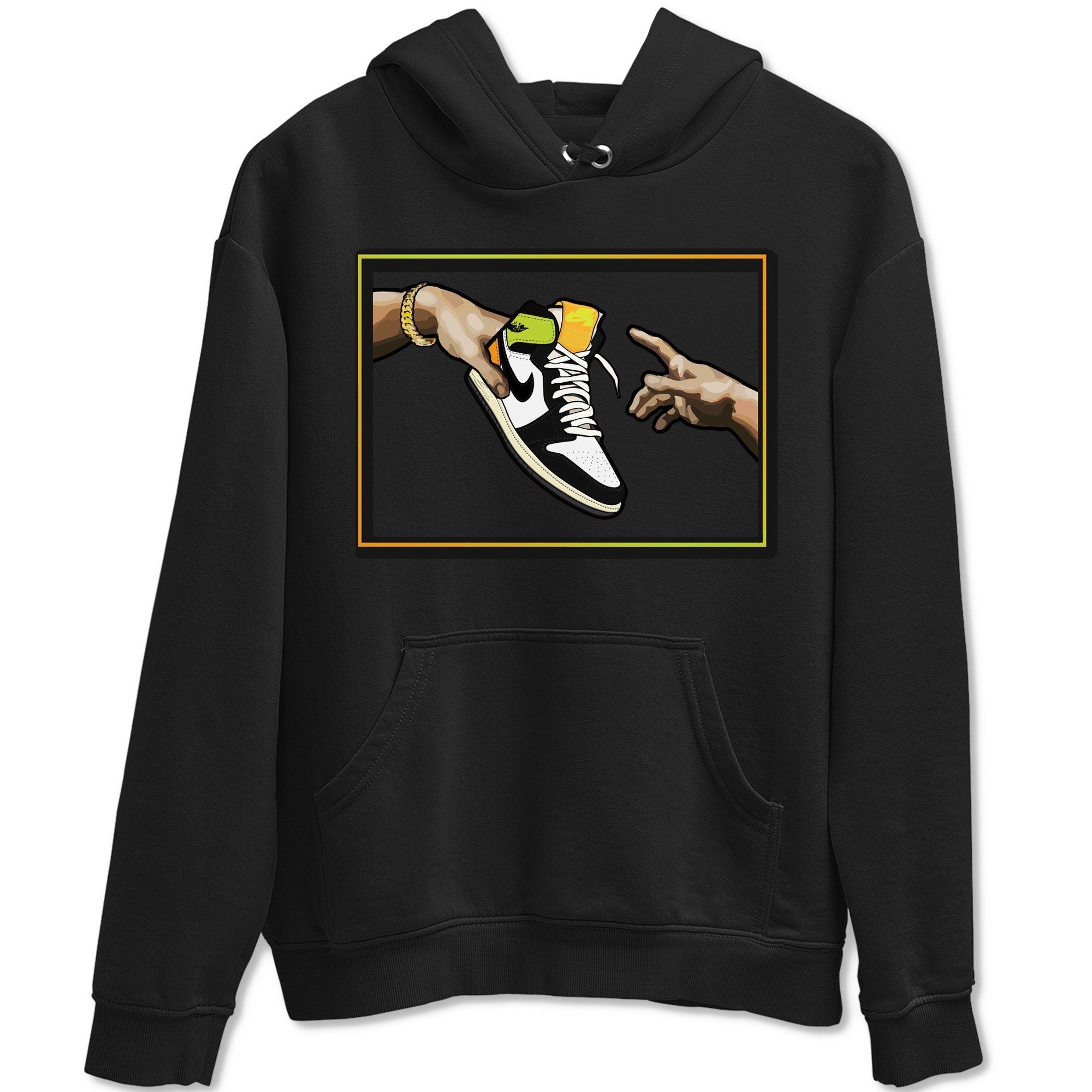 Jordan 1 Volt Gold Shirt To Match Jordans Adam's Creation Sneaker Tees Jordan 1 Volt Gold Drip Gear Zone Sneaker Matching Clothing Unisex Shirts