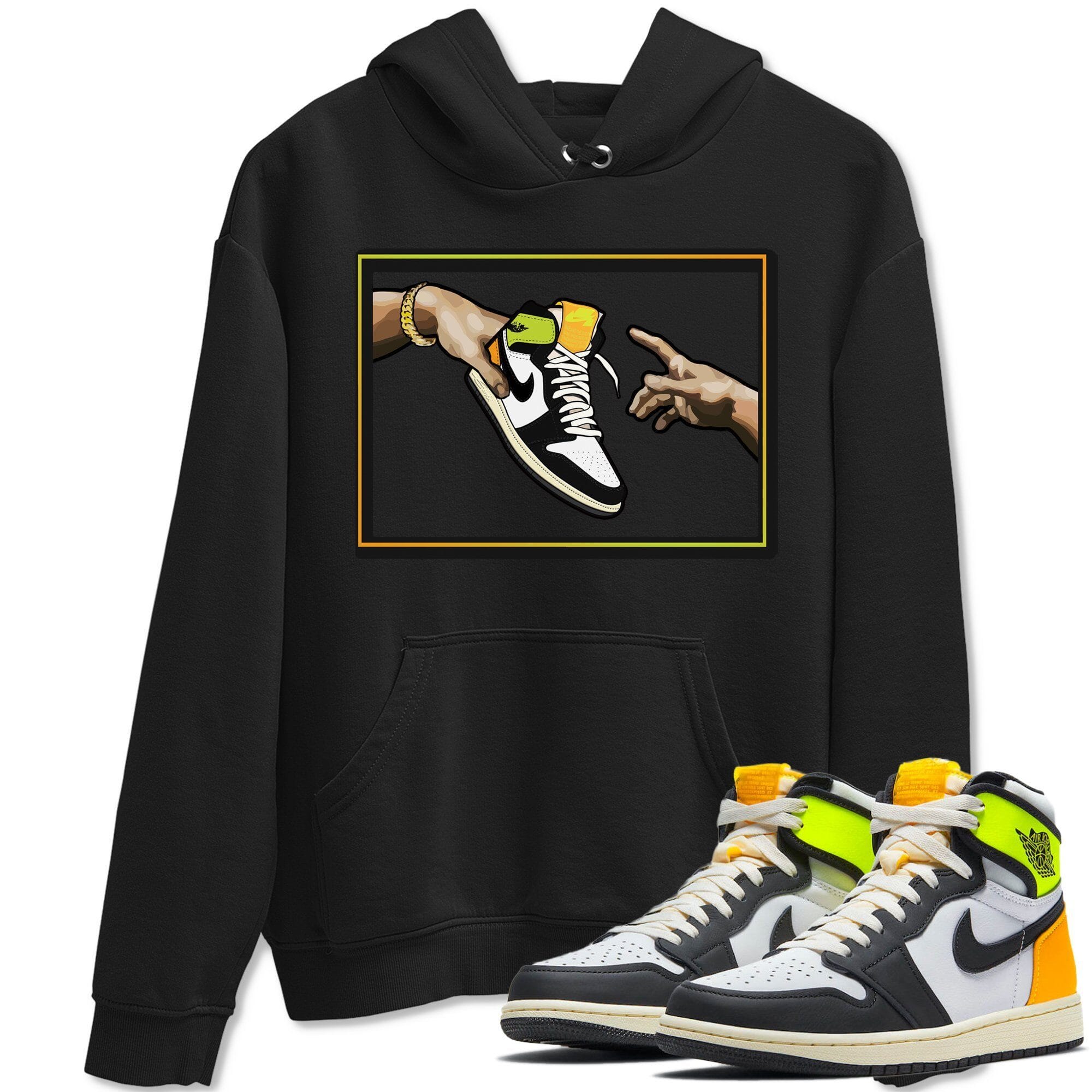 Jordan 1 Volt Gold Shirt To Match Jordans Adam's Creation Sneaker Tees Jordan 1 Volt Gold Drip Gear Zone Sneaker Matching Clothing Unisex Shirts