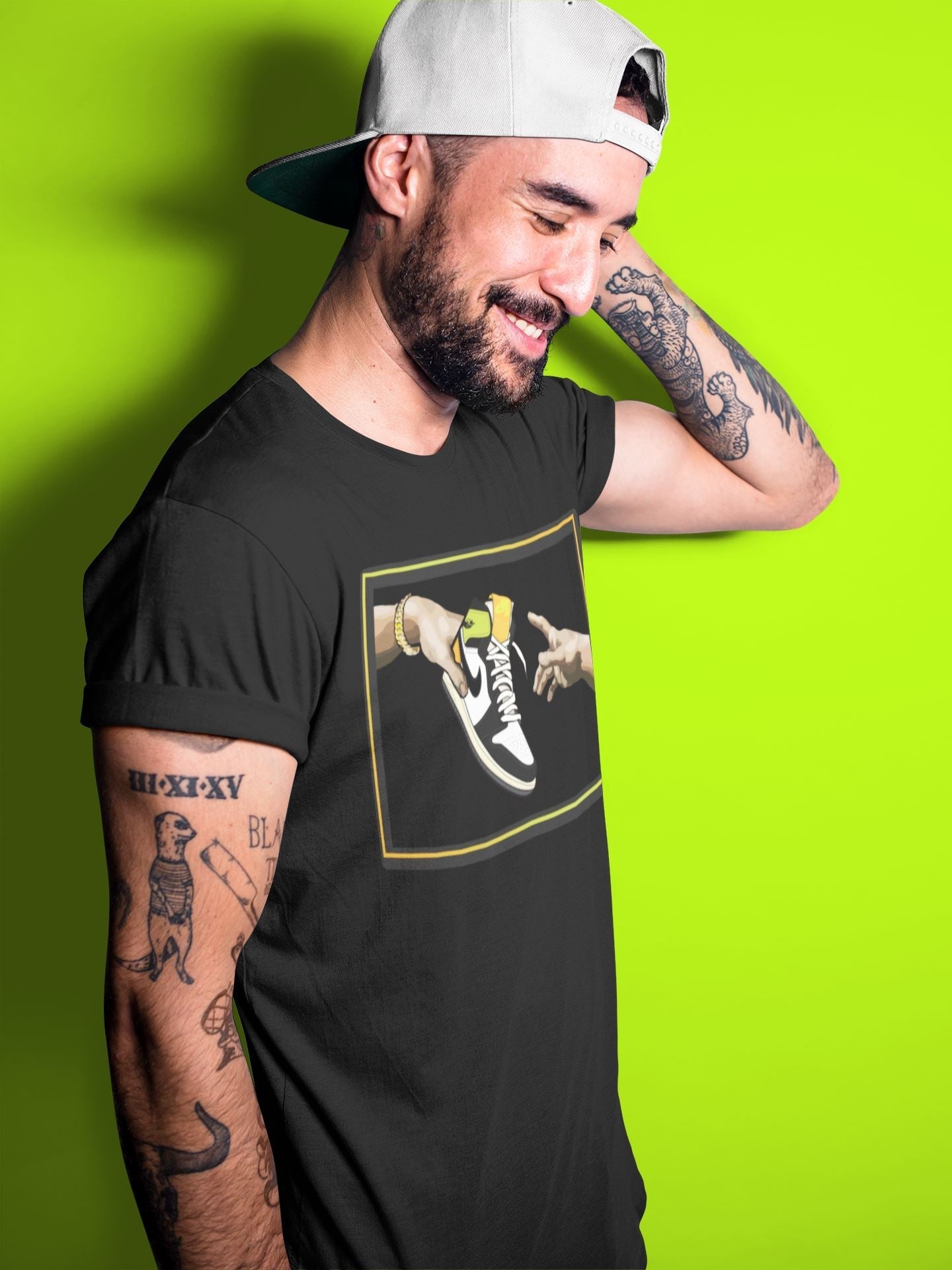 Jordan 1 Volt Gold Shirt To Match Jordans Adam's Creation Sneaker Tees Jordan 1 Volt Gold Drip Gear Zone Sneaker Matching Clothing Unisex Shirts
