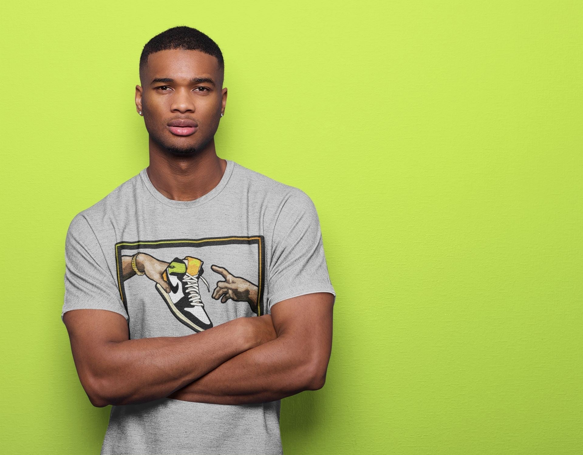 Jordan 1 Volt Gold Shirt To Match Jordans Adam's Creation Sneaker Tees Jordan 1 Volt Gold Drip Gear Zone Sneaker Matching Clothing Unisex Shirts