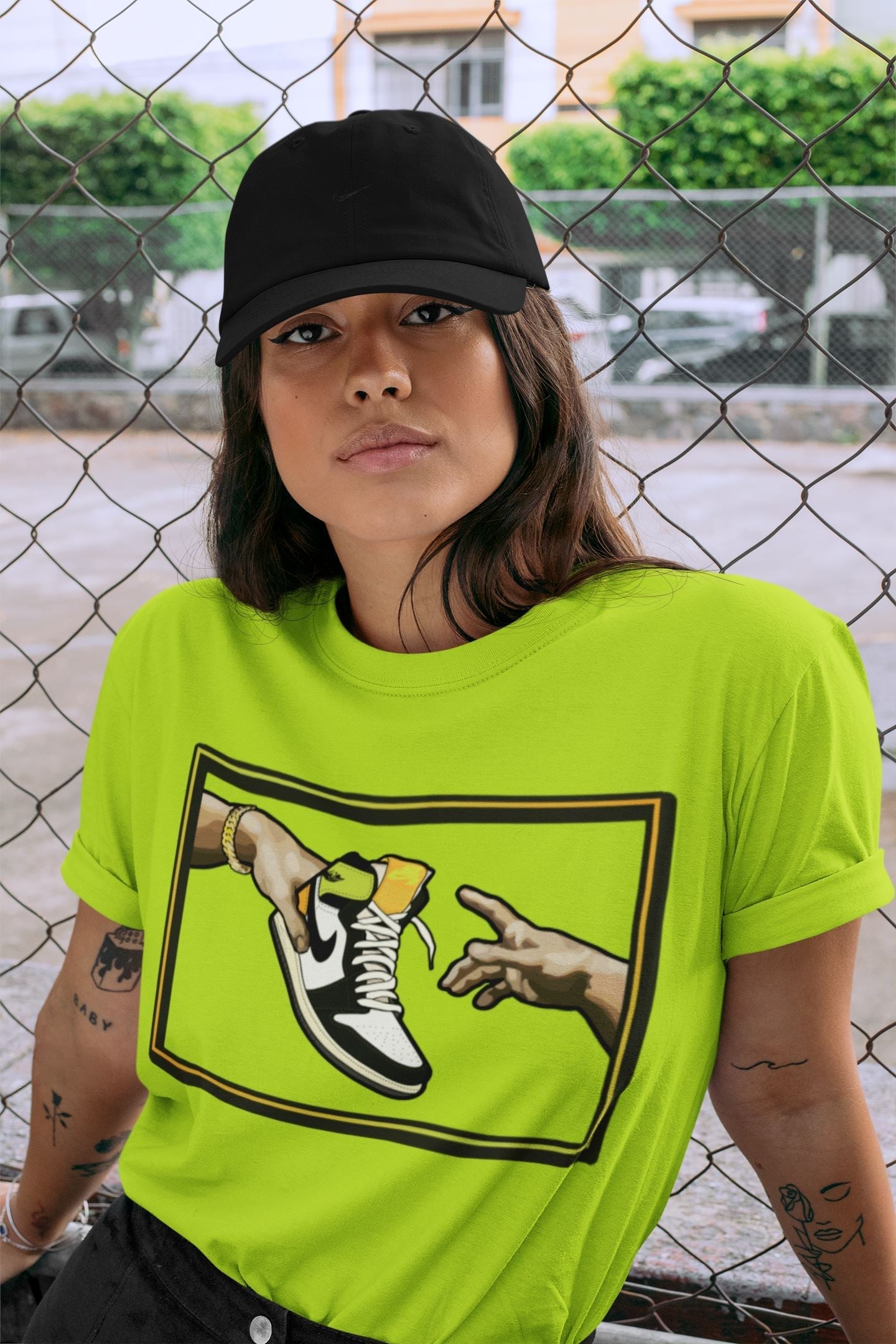 Jordan 1 Volt Gold Shirt To Match Jordans Adam's Creation Sneaker Tees Jordan 1 Volt Gold Drip Gear Zone Sneaker Matching Clothing Unisex Shirts