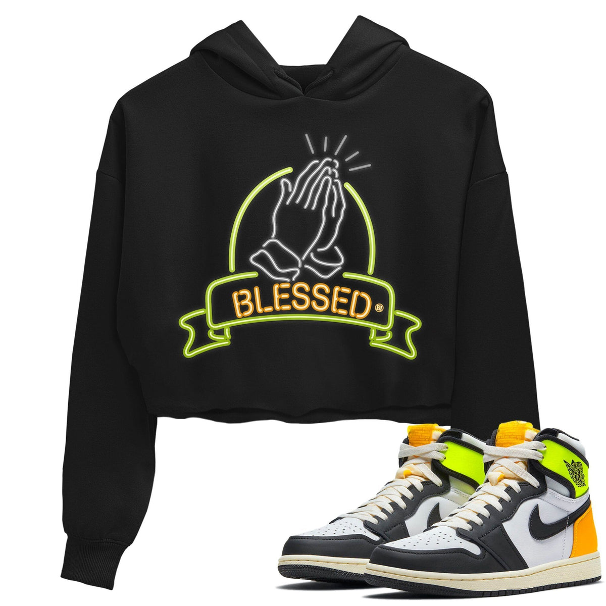 Jordan 1 Volt Gold Sneaker Matching T-Shirt Blessed Sneaker Tees Jordan 1 Volt Gold Sneaker Release Tees Women's Shirts