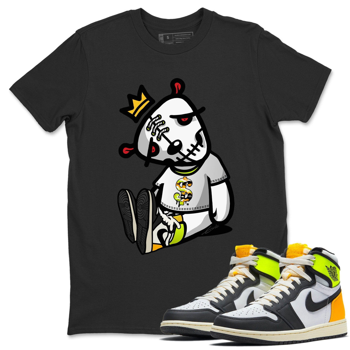 Jordan 1 Volt Gold Shirt To Match Jordans Dead Dolls Sneaker Tees Jordan 1 Volt Gold Drip Gear Zone Sneaker Matching Clothing Unisex Shirts