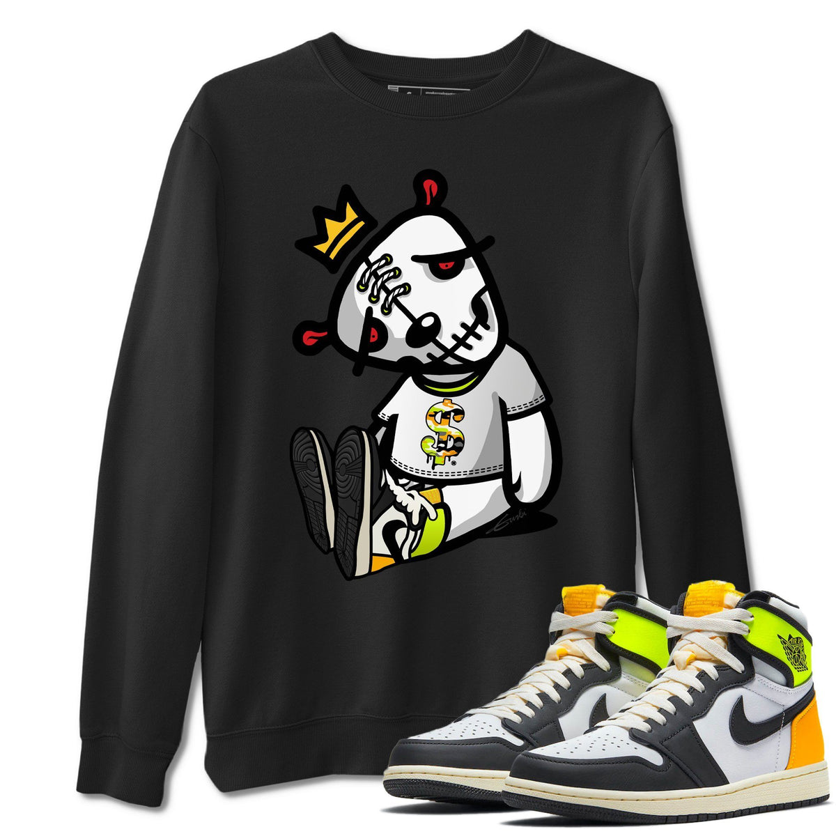 Jordan 1 Volt Gold Shirt To Match Jordans Dead Dolls Sneaker Tees Jordan 1 Volt Gold Drip Gear Zone Sneaker Matching Clothing Unisex Shirts
