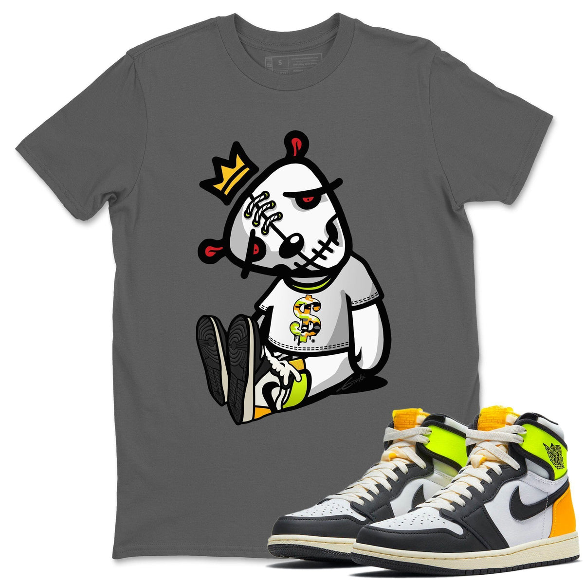 Jordan 1 Volt Gold Shirt To Match Jordans Dead Dolls Sneaker Tees Jordan 1 Volt Gold Drip Gear Zone Sneaker Matching Clothing Unisex Shirts
