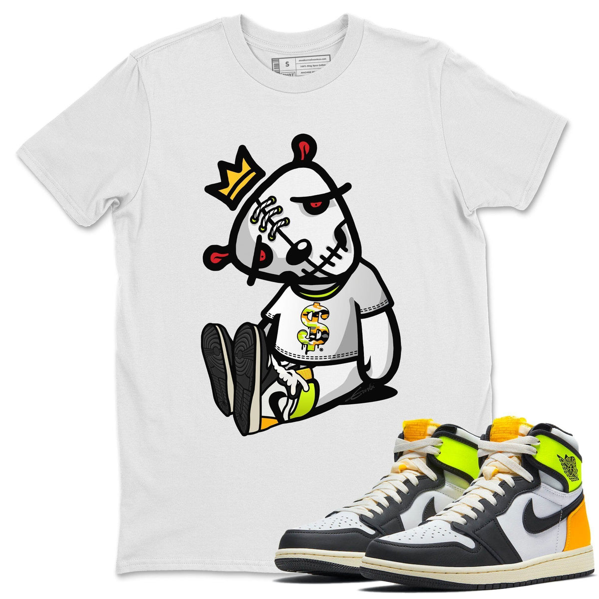 Jordan 1 Volt Gold Shirt To Match Jordans Dead Dolls Sneaker Tees Jordan 1 Volt Gold Drip Gear Zone Sneaker Matching Clothing Unisex Shirts