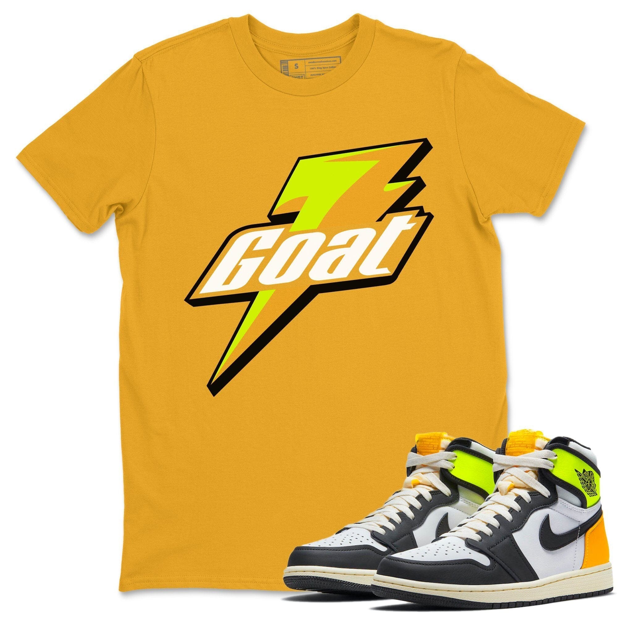 Jordan 1 Volt Gold Shirt To Match Jordans Goat Sneaker Tees Jordan 1 Volt Gold Drip Gear Zone Sneaker Matching Clothing Unisex Shirts