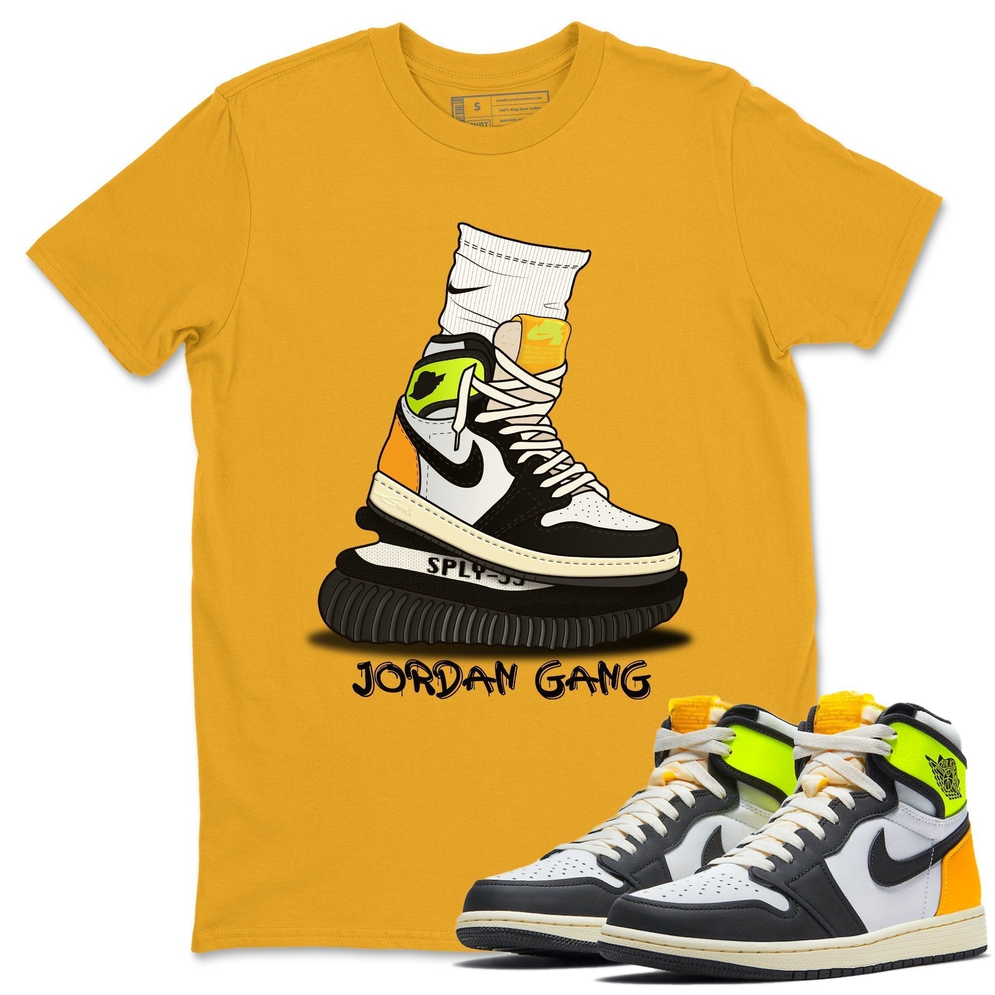 Jordan 1 Volt Gold Shirt To Match Jordans Jordan Gang Sneaker Tees Jordan 1 Volt Gold Drip Gear Zone Sneaker Matching Clothing Unisex Shirts