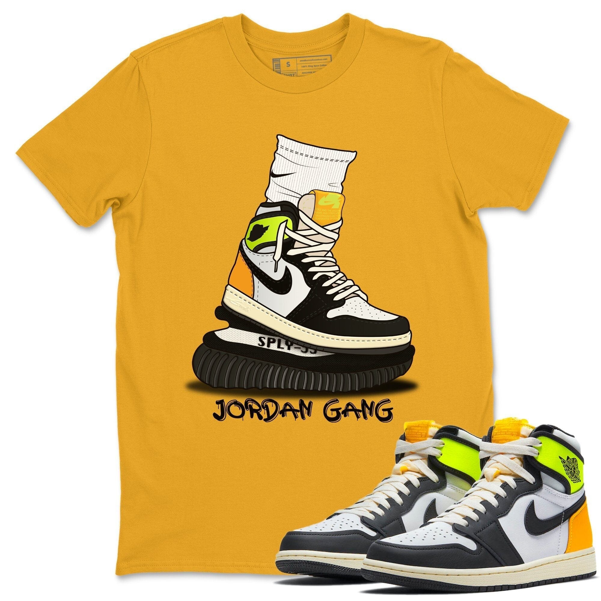 Jordan 1 Volt Gold Shirt To Match Jordans Jordan Gang Sneaker Tees Jordan 1 Volt Gold Drip Gear Zone Sneaker Matching Clothing Unisex Shirts