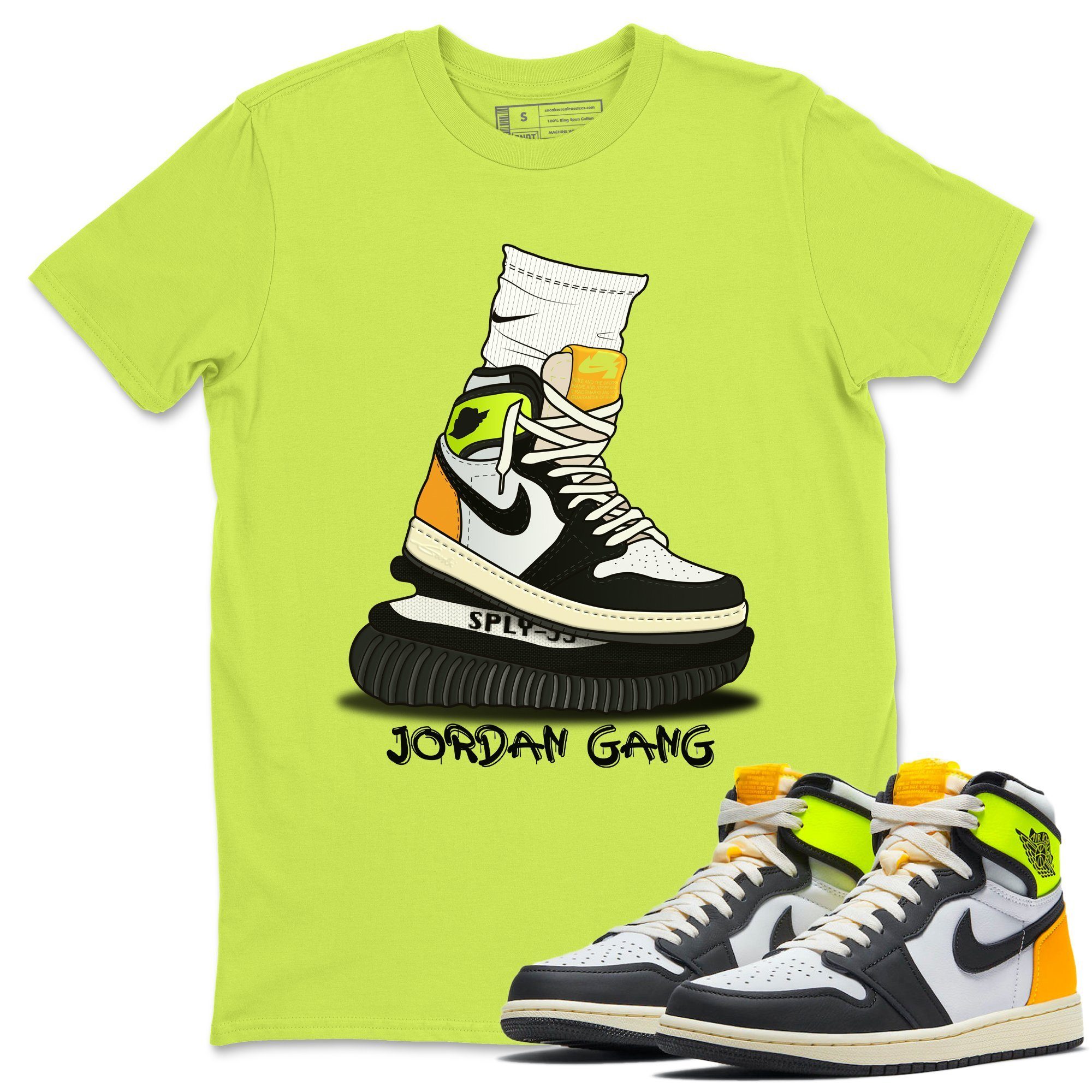 Jordan 1 Volt Gold Shirt To Match Jordans Jordan Gang Sneaker Tees Jordan 1 Volt Gold Drip Gear Zone Sneaker Matching Clothing Unisex Shirts