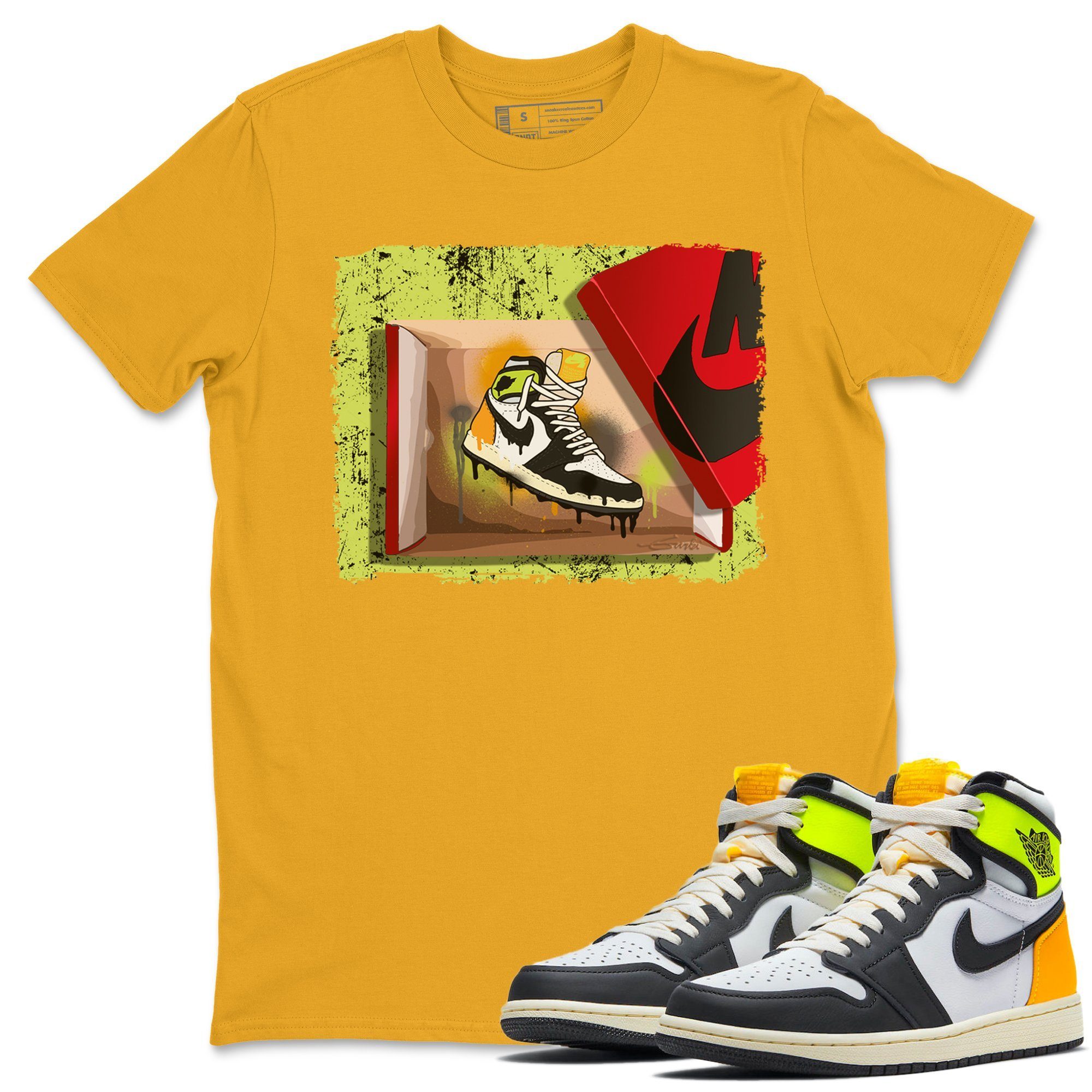 Jordan 1 Volt Gold Shirt To Match Jordans New Kicks Sneaker Tees Jordan 1 Volt Gold Drip Gear Zone Sneaker Matching Clothing Unisex Shirts