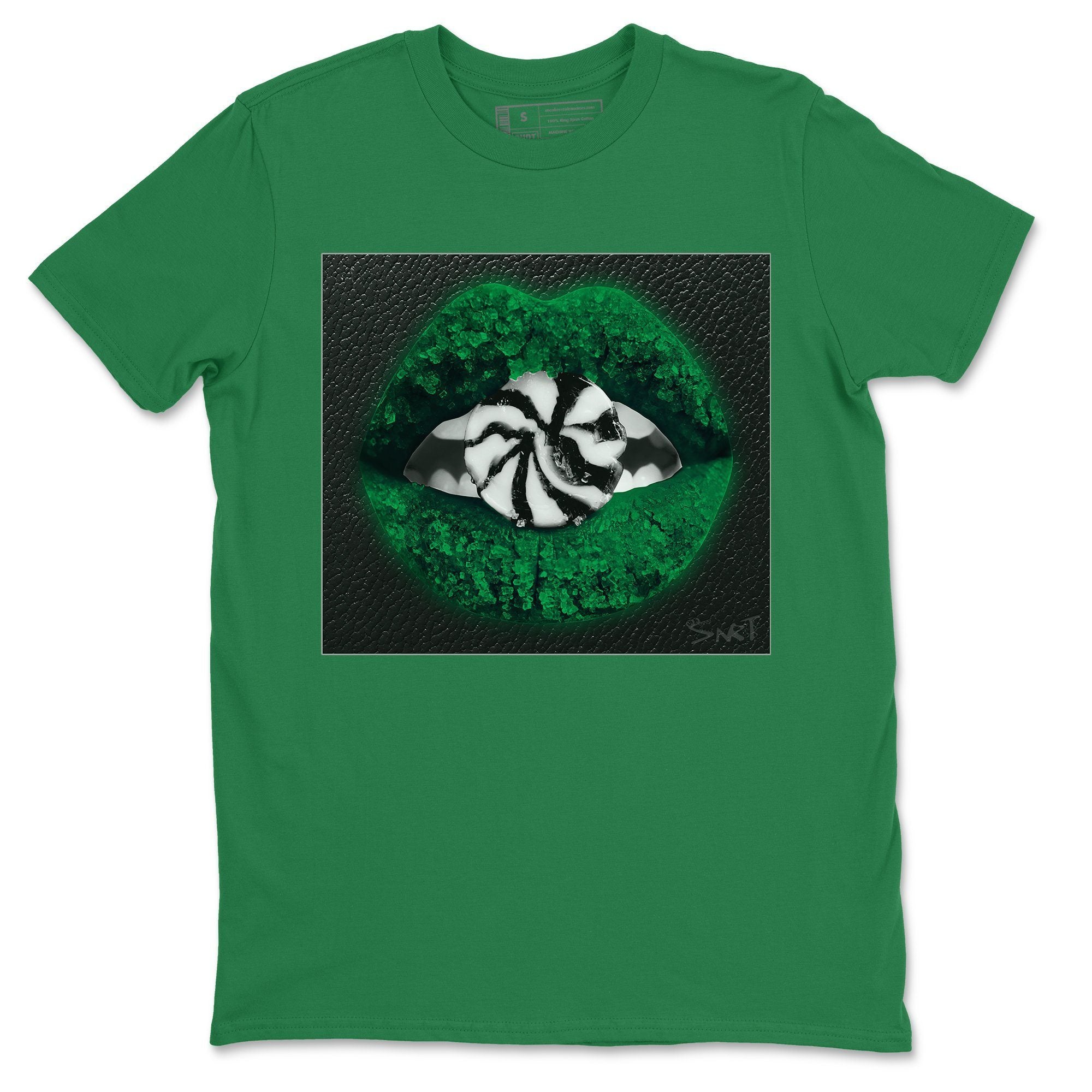 Jordan 1 Pine Green Sneaker Matching T-Shirt Lips Candy Sneaker Tees Jordan 1 Pine Green Sneaker Release Tees Crew Neck Tees