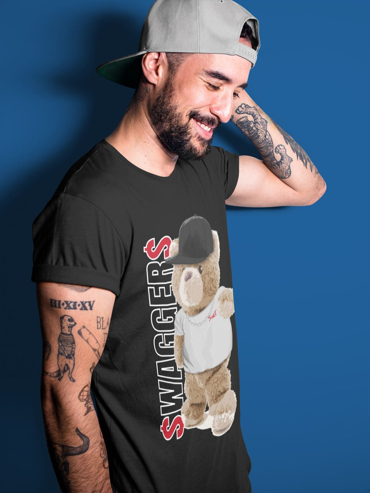 Jordan 1 Smoke Grey Sneaker Matching T-Shirt Bear Swaggers Sneaker Tees Jordan 1 Smoke Grey Sneaker Release Tees Crew Neck Tees