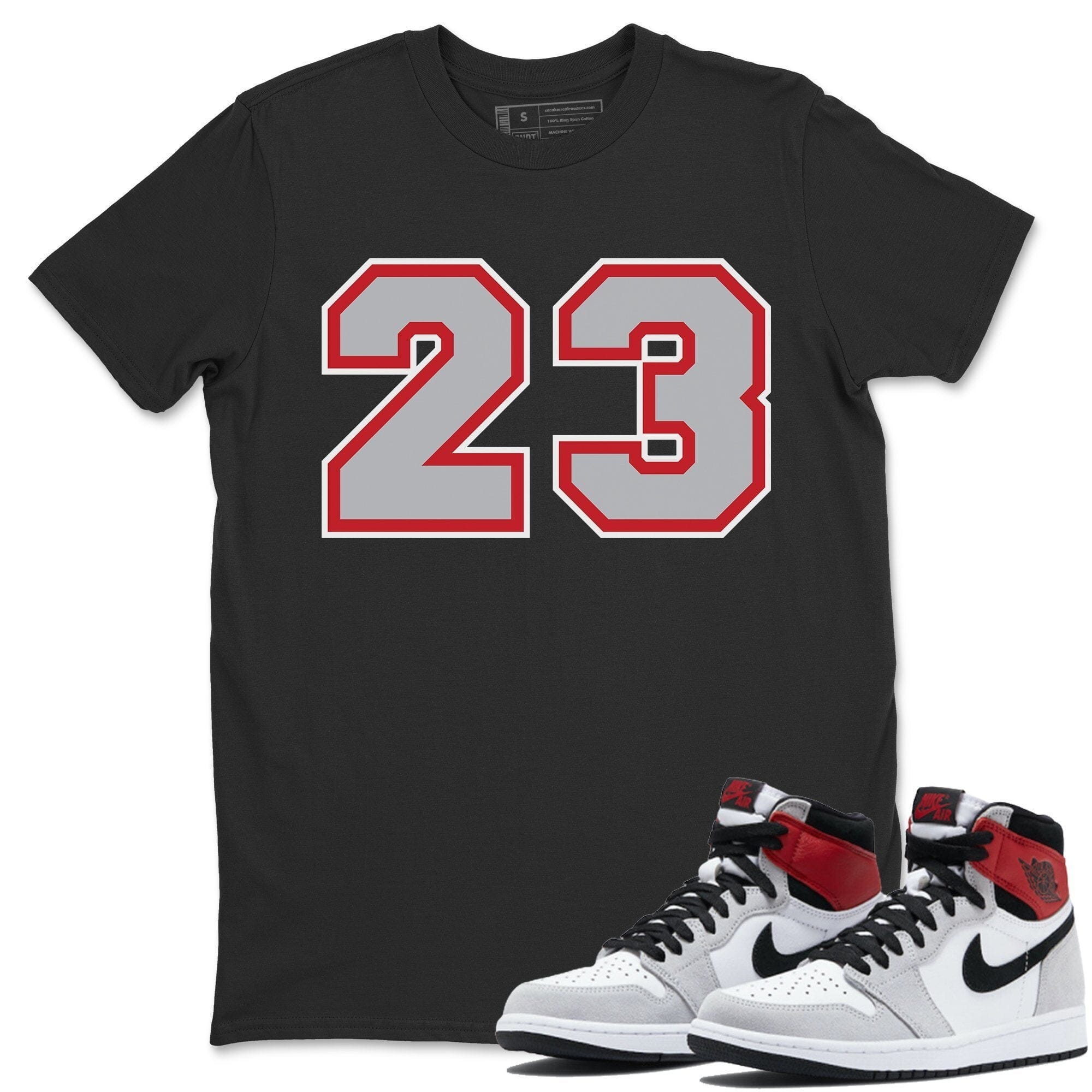 Jordan 1 Smoke Grey Sneaker Matching T-Shirt 23 Sneaker Tees Jordan 1 Smoke Grey Sneaker Release Tees Crew Neck Tees