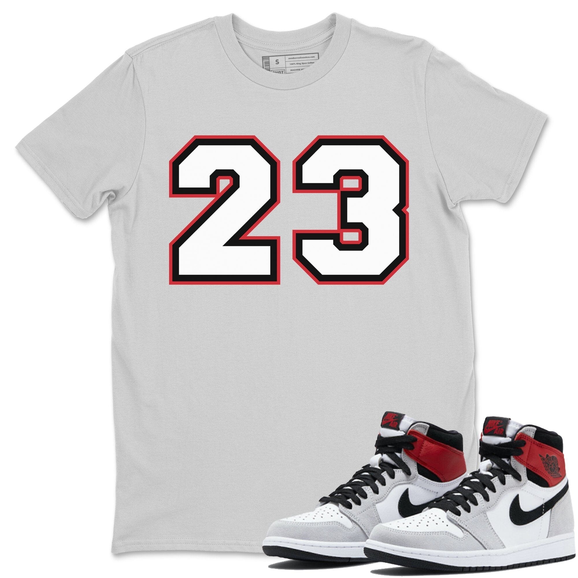 Jordan 1 Smoke Grey Sneaker Matching T-Shirt 23 Sneaker Tees Jordan 1 Smoke Grey Sneaker Release Tees Crew Neck Tees