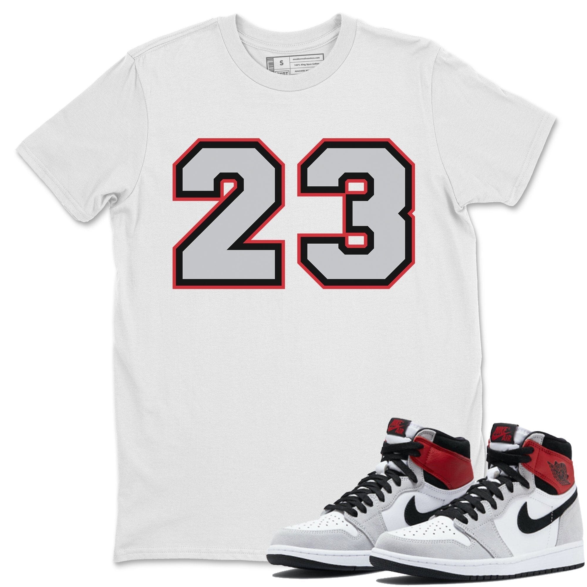 Jordan 1 Smoke Grey Sneaker Matching T-Shirt 23 Sneaker Tees Jordan 1 Smoke Grey Sneaker Release Tees Crew Neck Tees