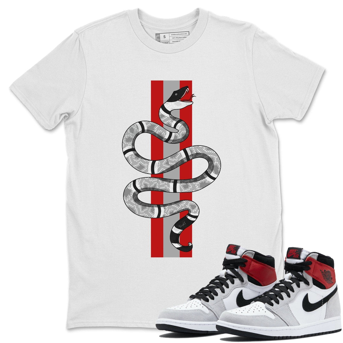 Jordan 1 Smoke Grey Sneaker Matching T-Shirt Snake Sneaker Tees Jordan 1 Smoke Grey Sneaker Release Tees Crew Neck Tees