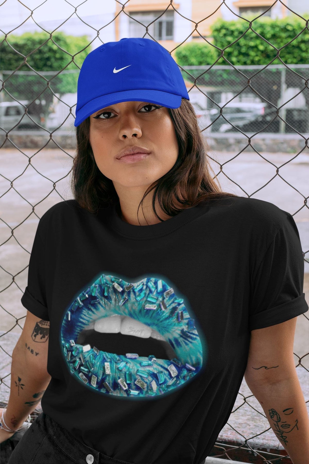 Jordan 1 Tie-Dye Sneaker Matching T-Shirt Lips Jewel Sneaker Tees Jordan 1 Tie-Dye Sneaker Release Tees Crew Neck Tees