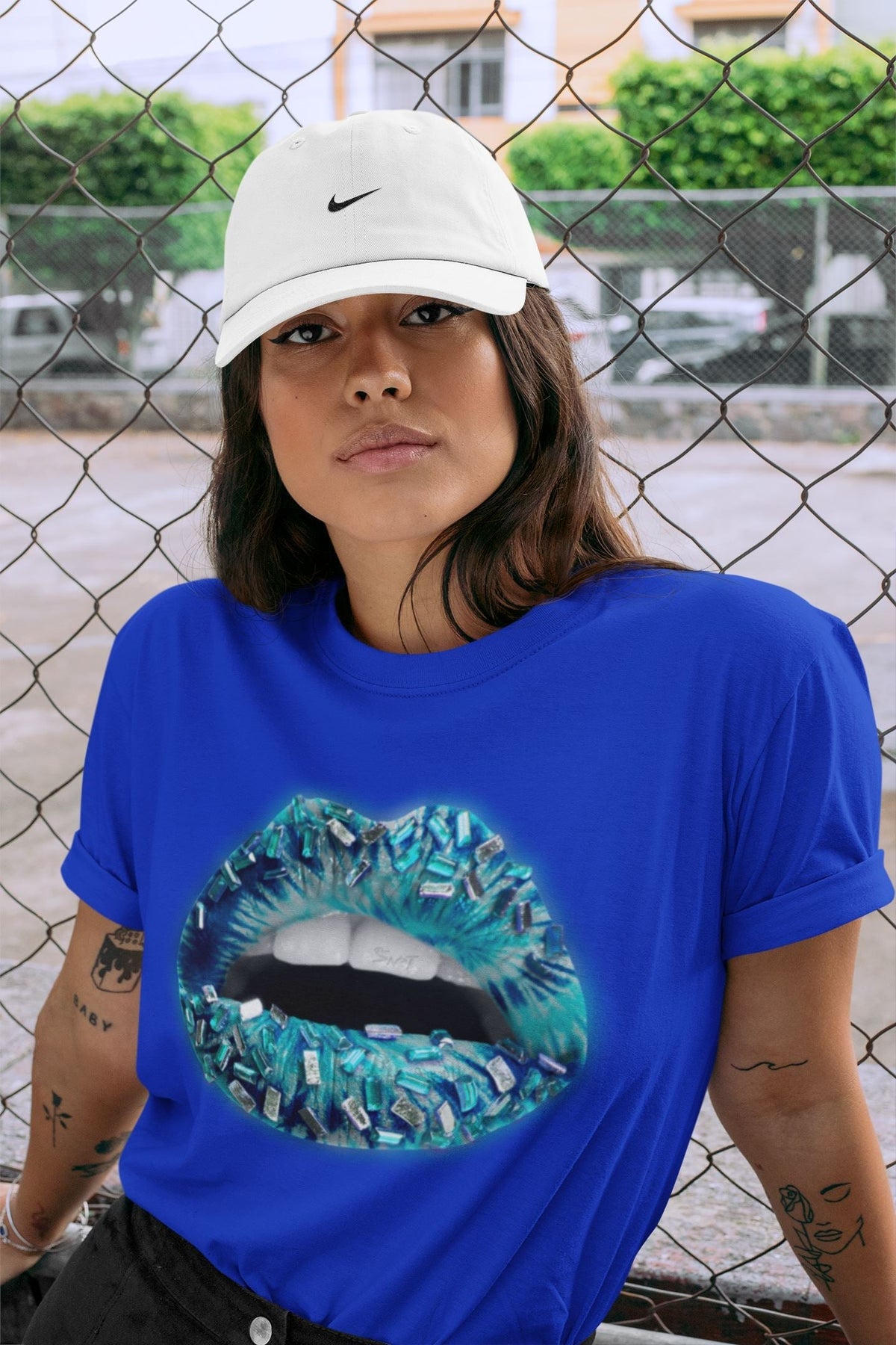 Jordan 1 Tie-Dye Sneaker Matching T-Shirt Lips Jewel Sneaker Tees Jordan 1 Tie-Dye Sneaker Release Tees Crew Neck Tees