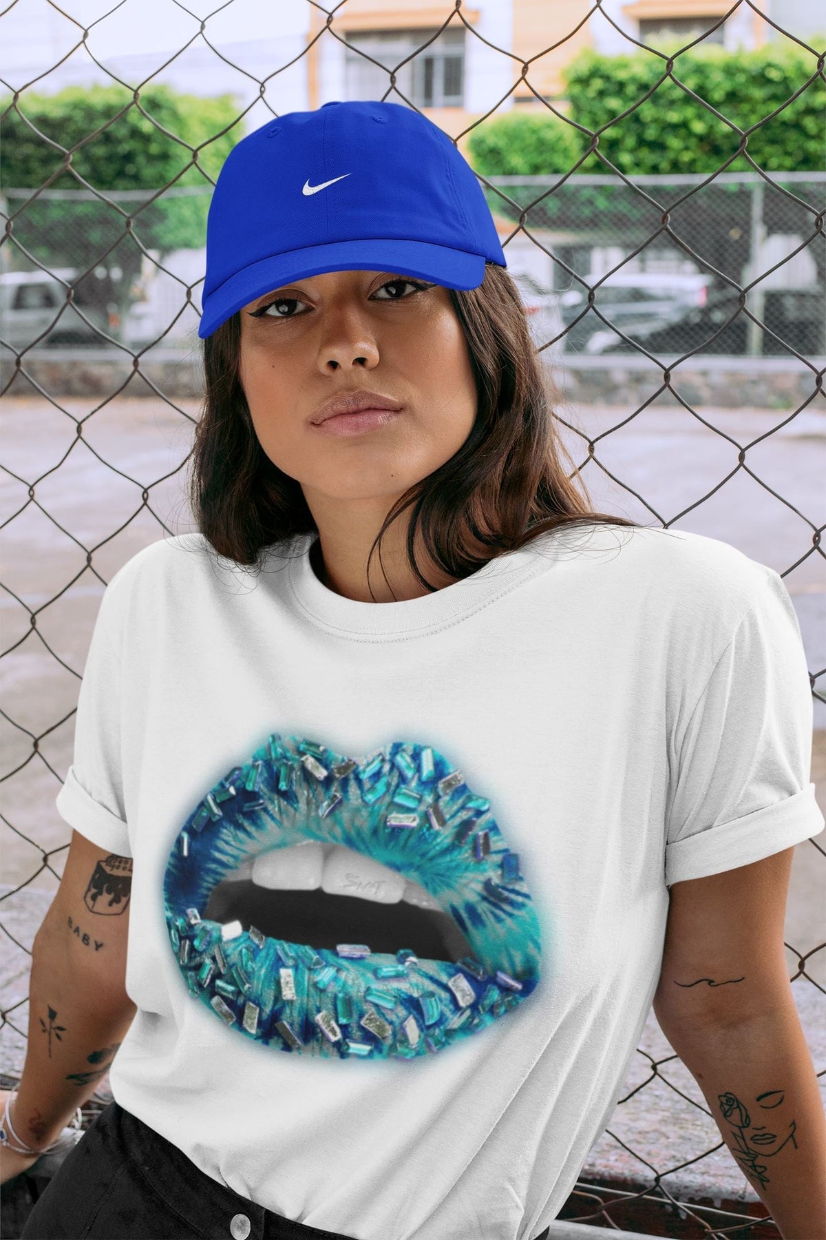Jordan 1 Tie-Dye Sneaker Matching T-Shirt Lips Jewel Sneaker Tees Jordan 1 Tie-Dye Sneaker Release Tees Crew Neck Tees