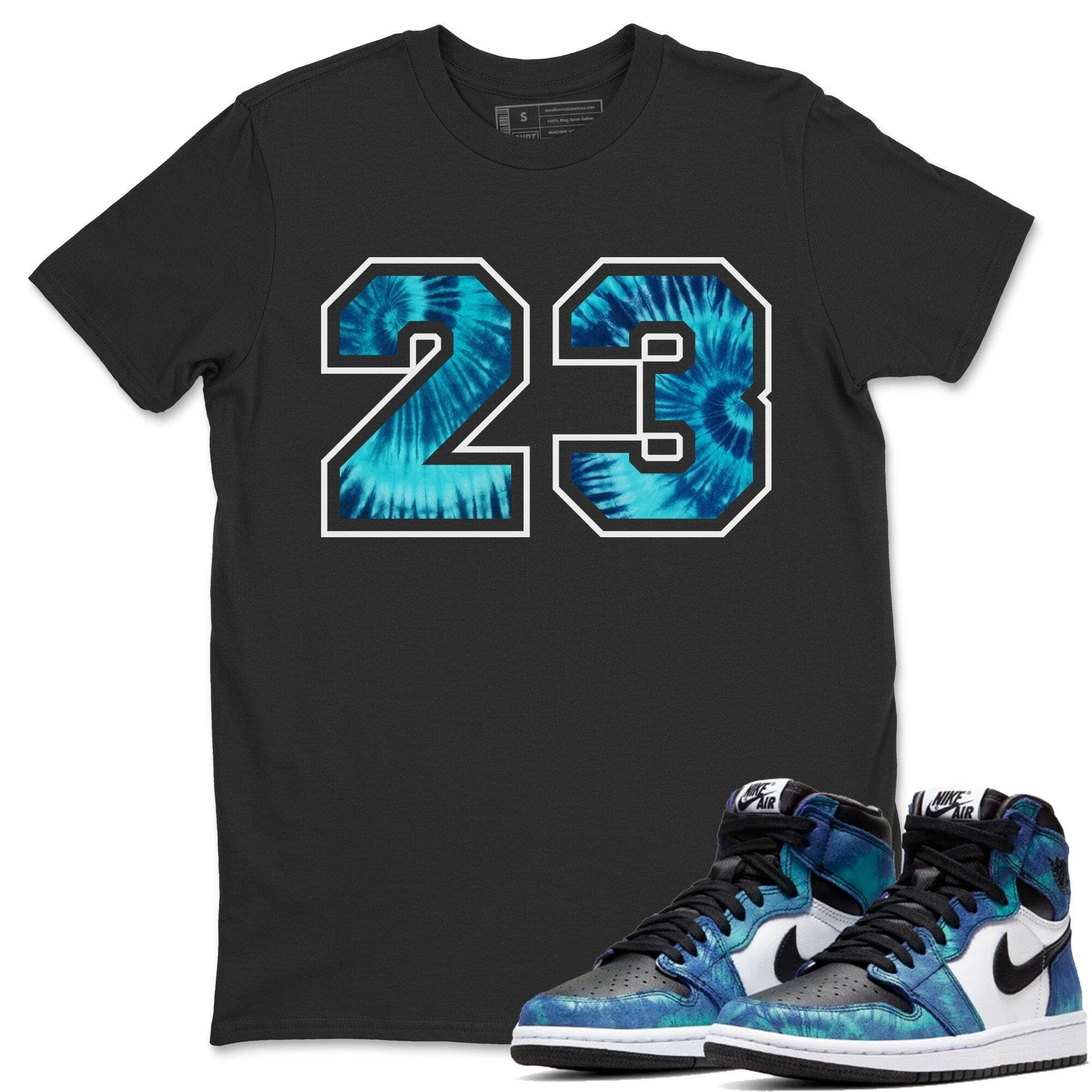 Jordan 1 Tie-Dye Sneaker Matching T-Shirt 23 Sneaker Tees Jordan 1 Tie-Dye Sneaker Release Tees Crew Neck Tees