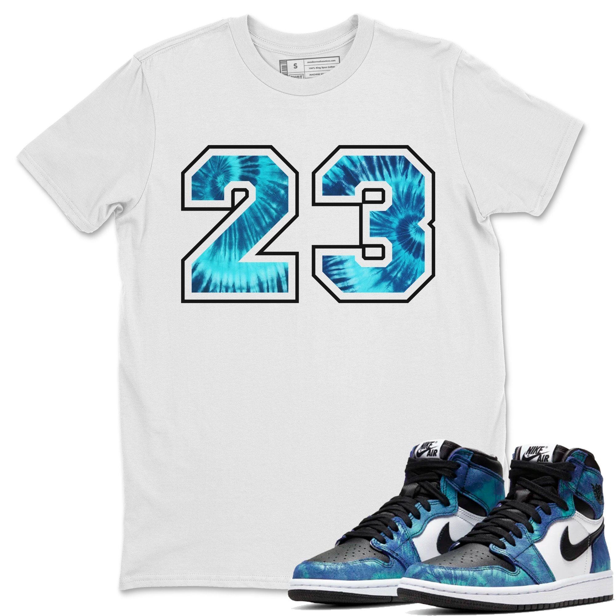 Jordan 1 Tie-Dye Sneaker Matching T-Shirt 23 Sneaker Tees Jordan 1 Tie-Dye Sneaker Release Tees Crew Neck Tees